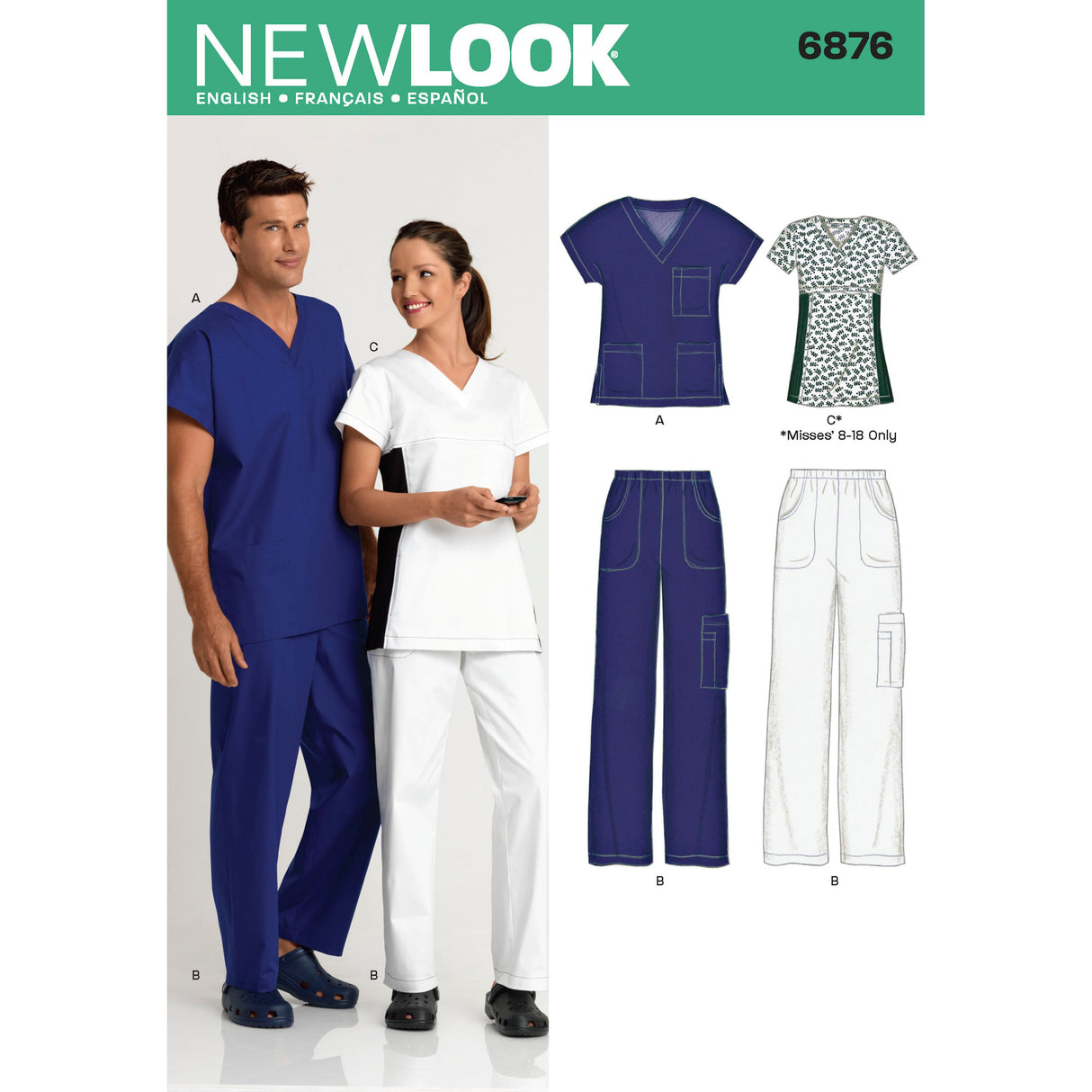 Patron New Look n°6876 – Ensemble médical unisexe