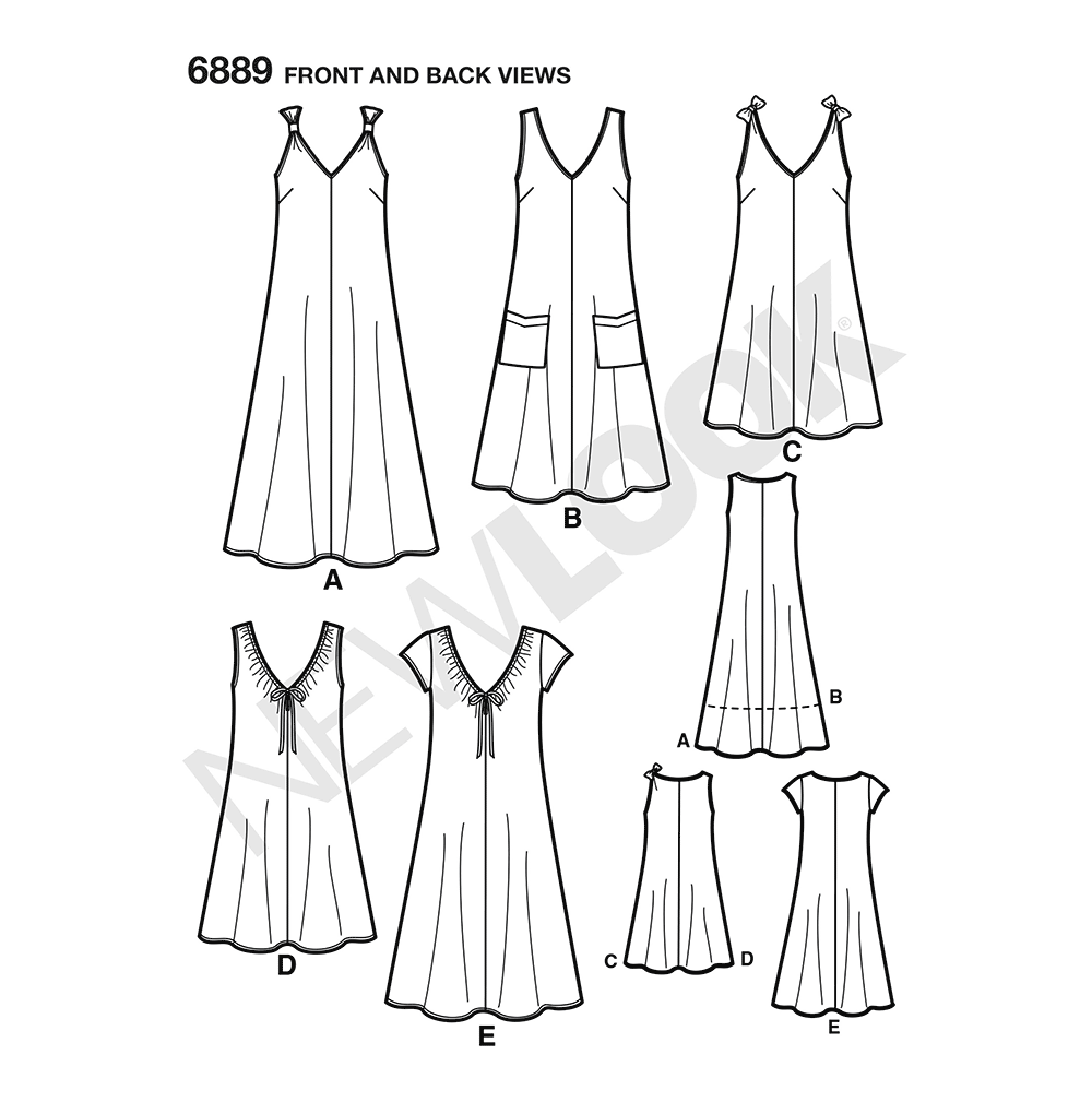 Patron New Look n°6889 – Robe fluide pour femme