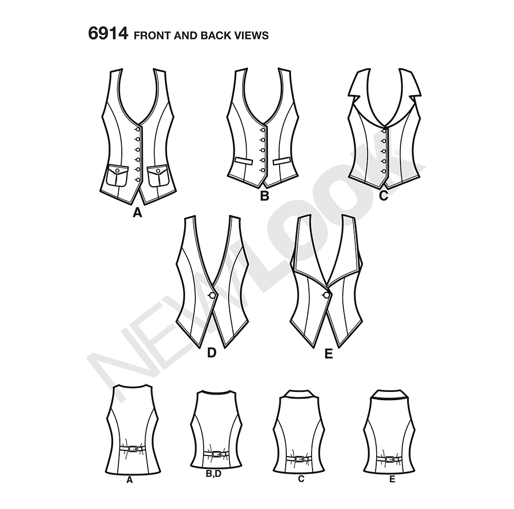 Patron New Look n°6914 – Gilet doublé pour femme