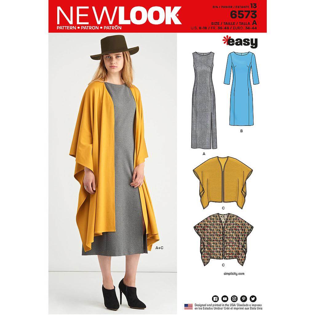 Patron New Look n°6573 – Robe et gilet pour femme