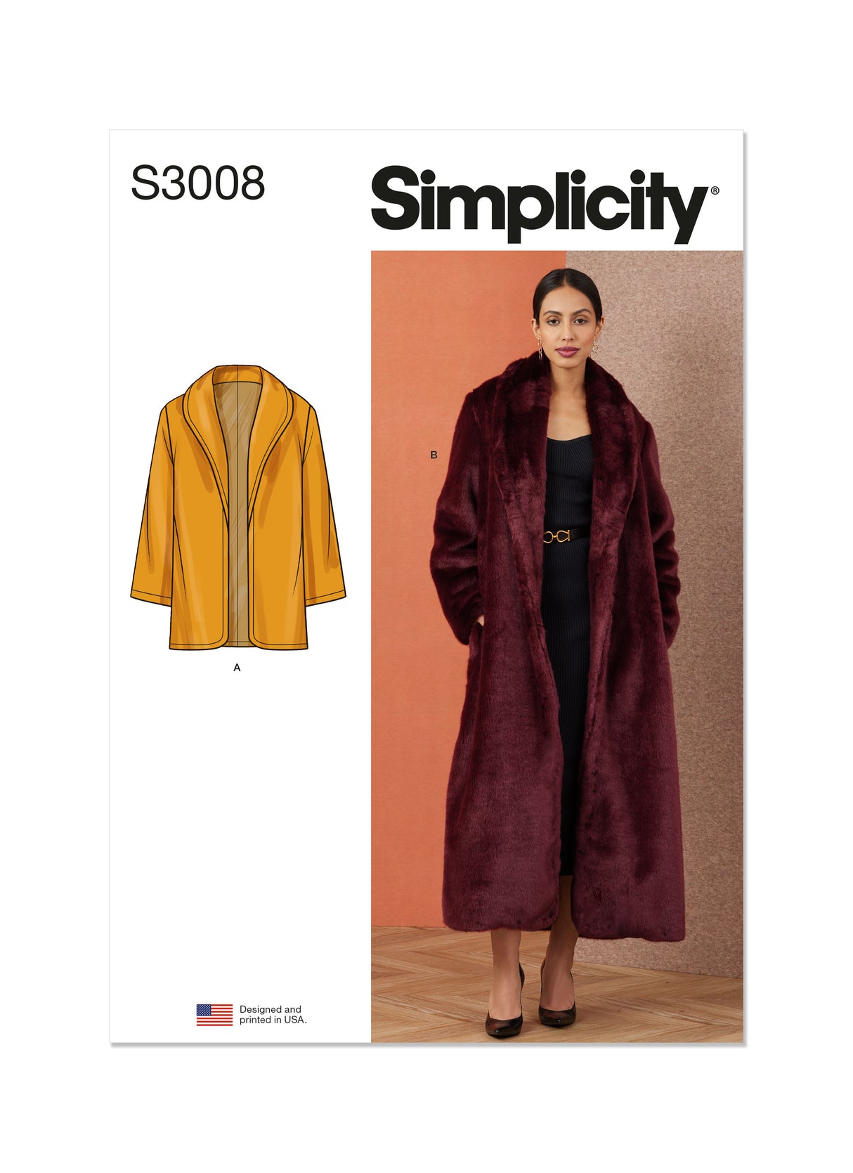 Patron Simplicity n°3008 – Manteau doublé deux longueurs