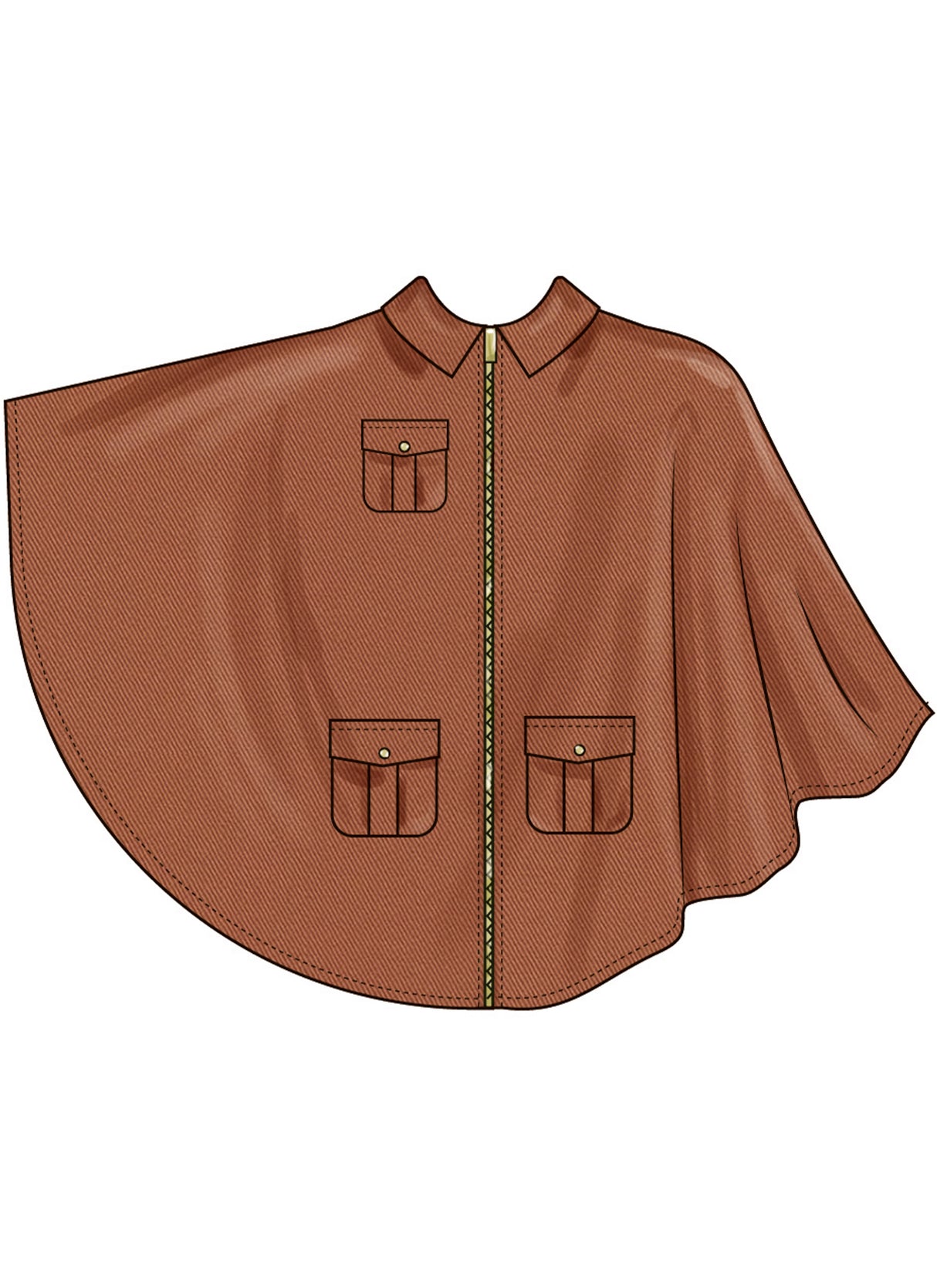 Patron Simplicity n°3033 - Capes féminines à zip & col