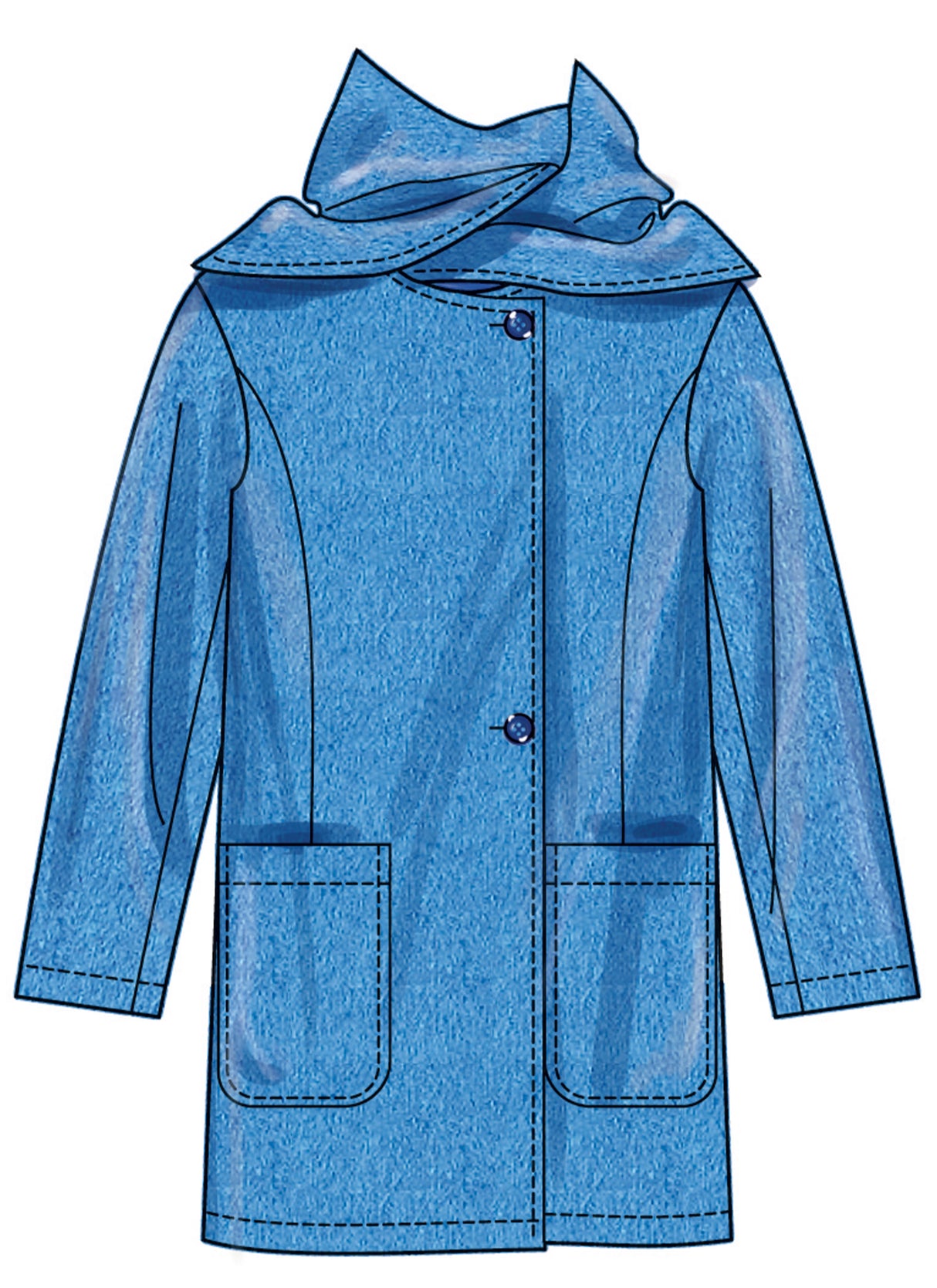 Patron Simplicity n°3034 – Manteau doublé col-écharpe
