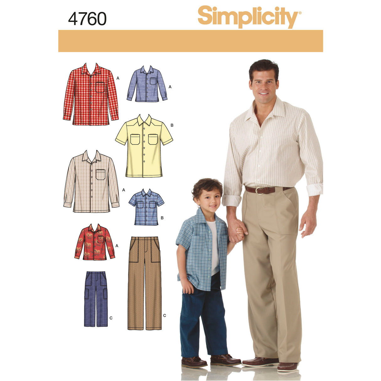 Patron Simplicity n°4760 – Chemise et pantalon pour homme et garçon