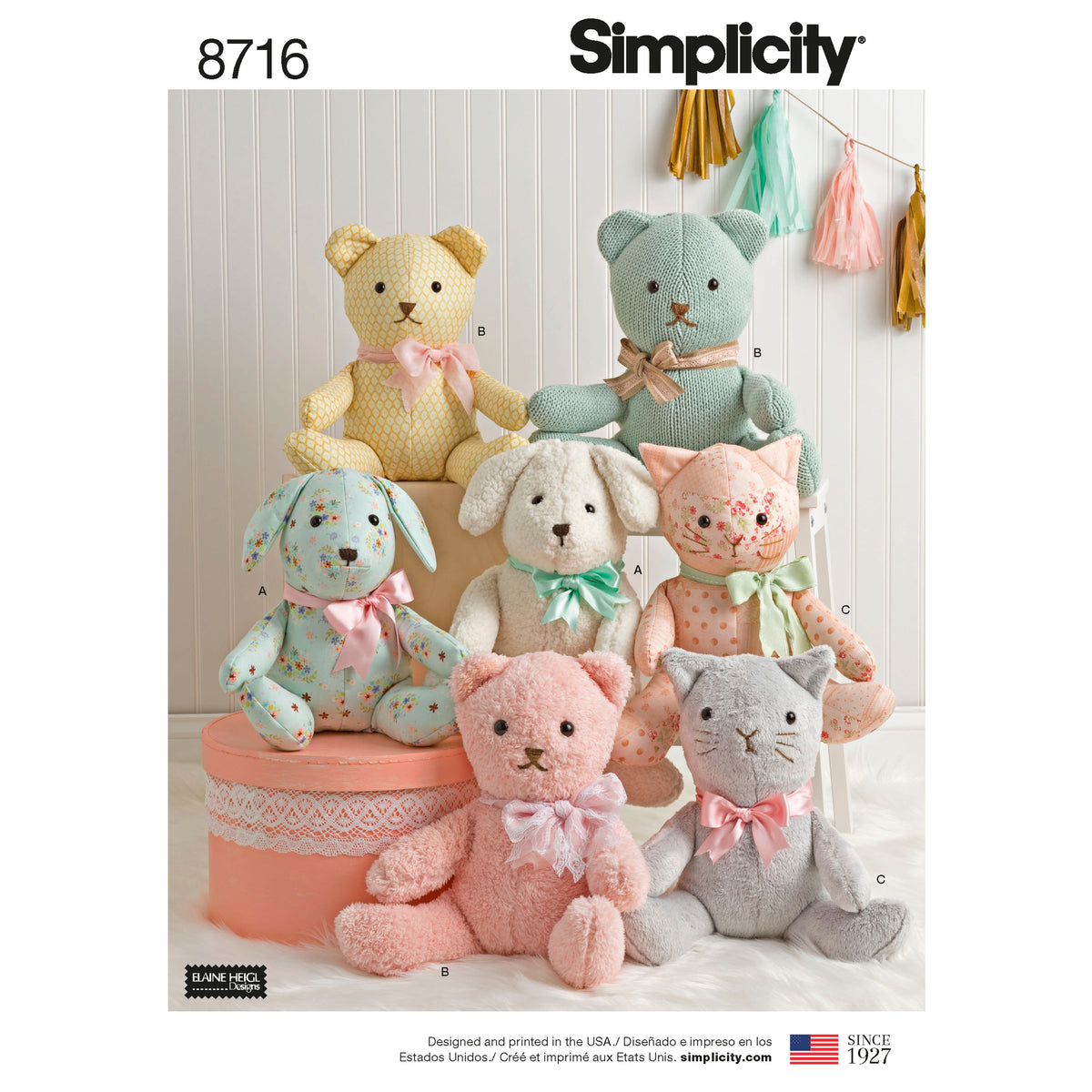 Patron Simplicity n°8716 – Animaux en peluche