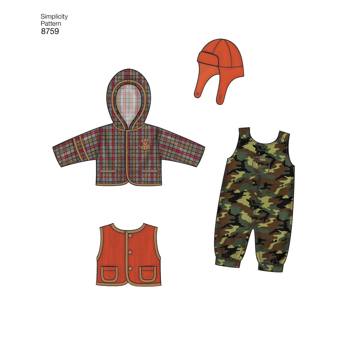 Patron Simplicity n°8759 - Ensemble pour bébé