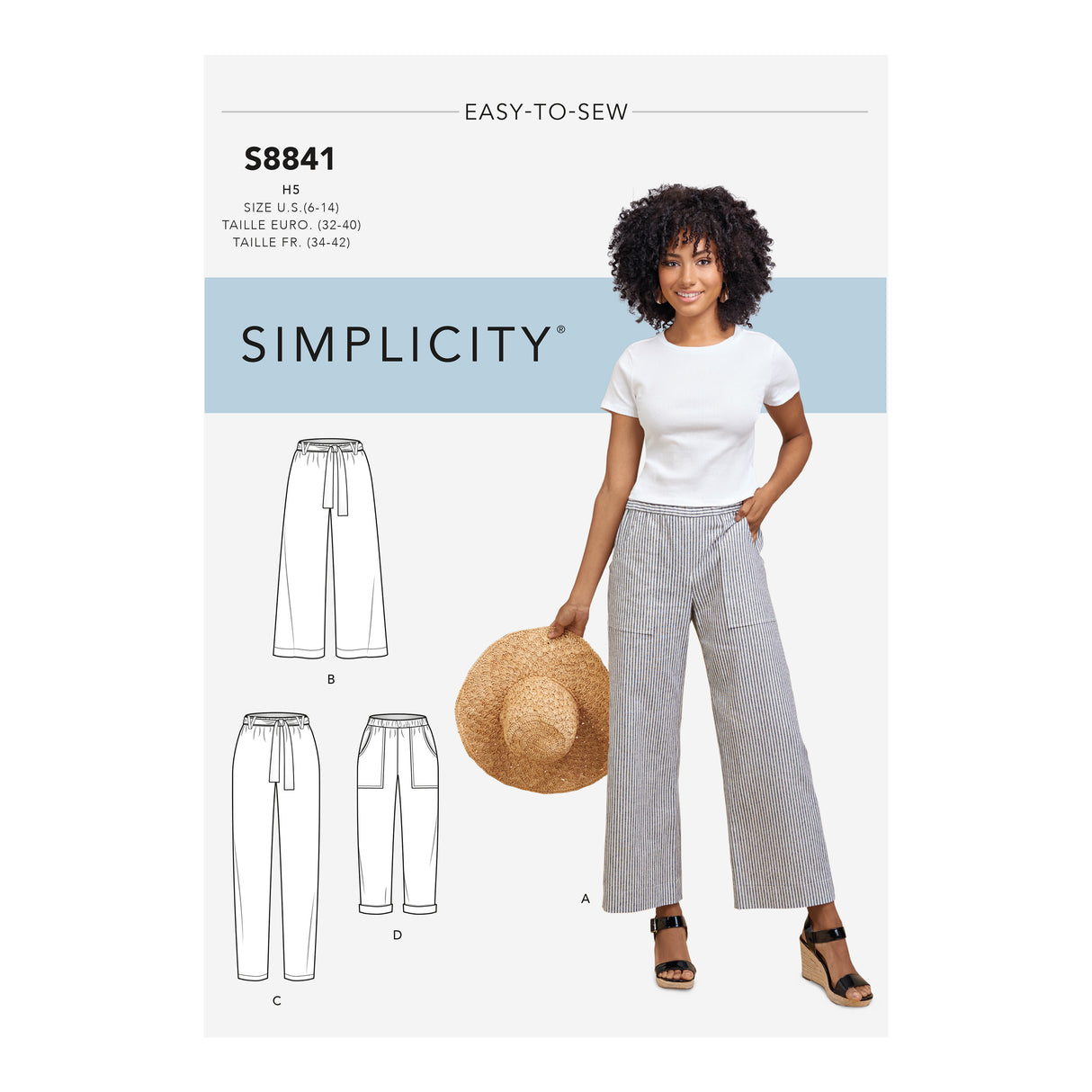 Patron Simplicity n°8841 – Pantalon pull-on large ou droit
