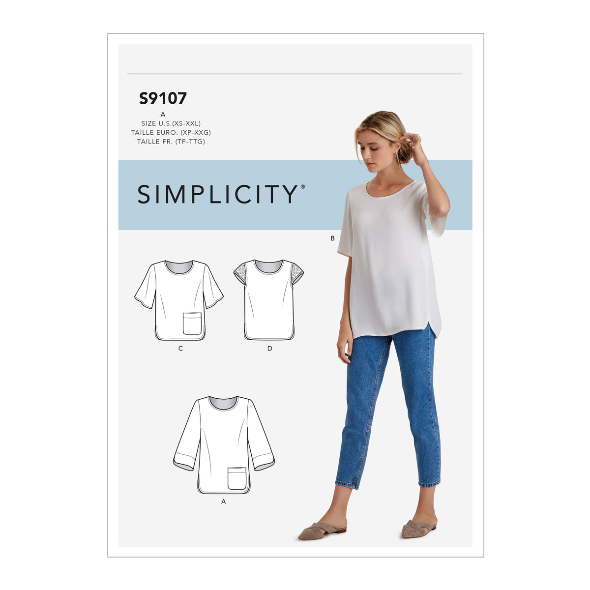 Patron Simplicity n°9107 – Blouse décontractée pour femme