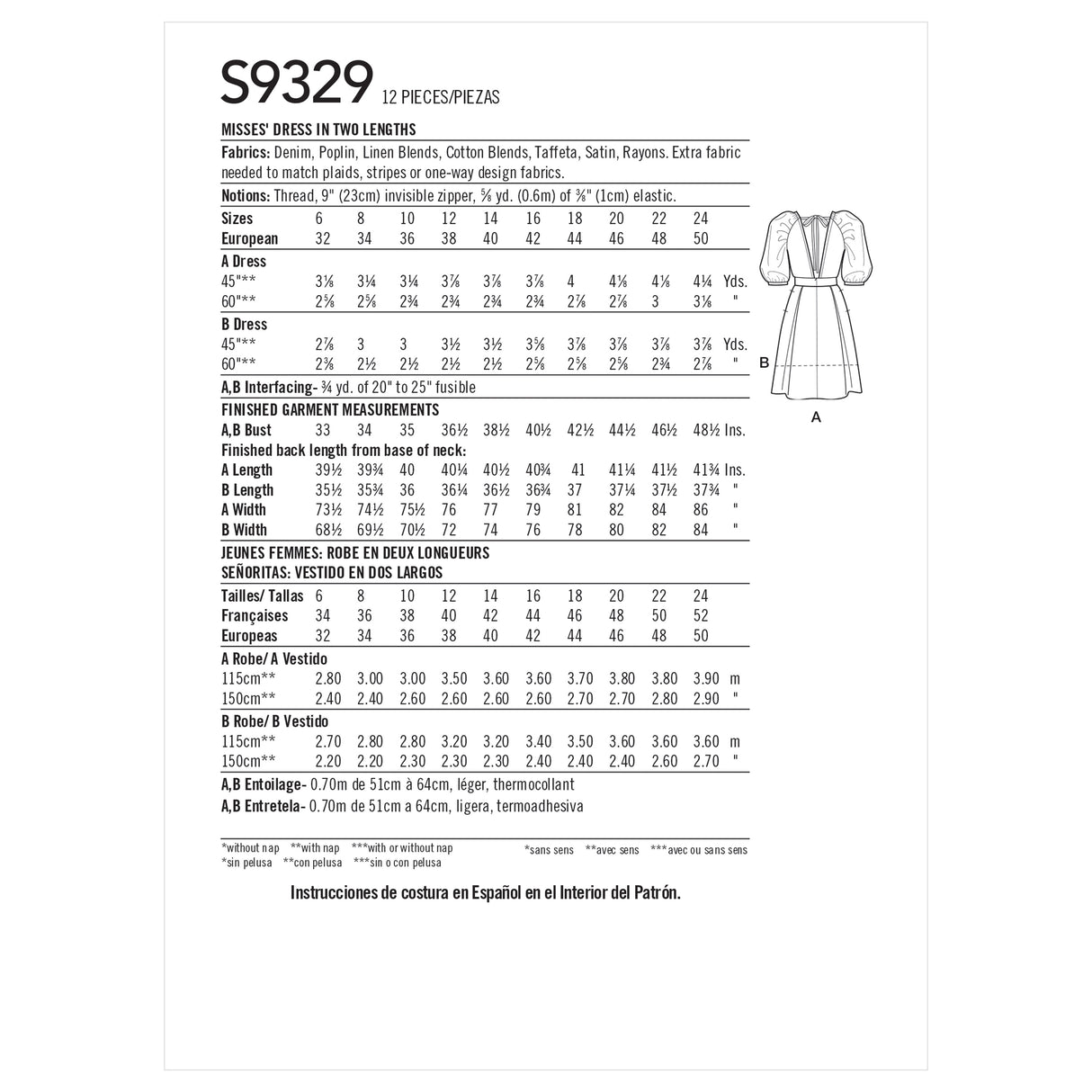 Patron Simplicity n°9333 – Top ample avec décolleté en V et variations de manches