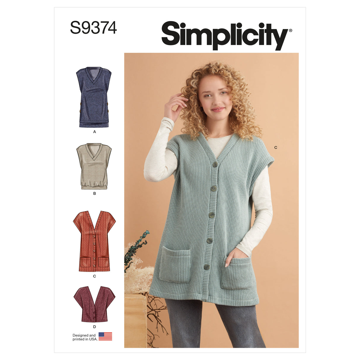 Patron Simplicity n°9374 – Gilets en tricot pour femme