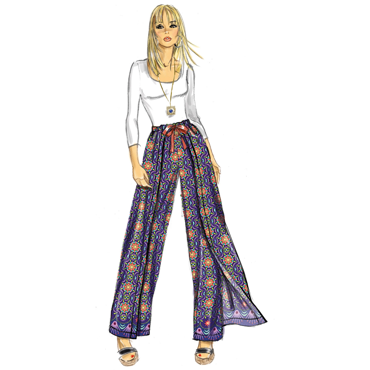 Patron Simplicity n°9595 – Jupe‑pantalon wrap & tie vintage