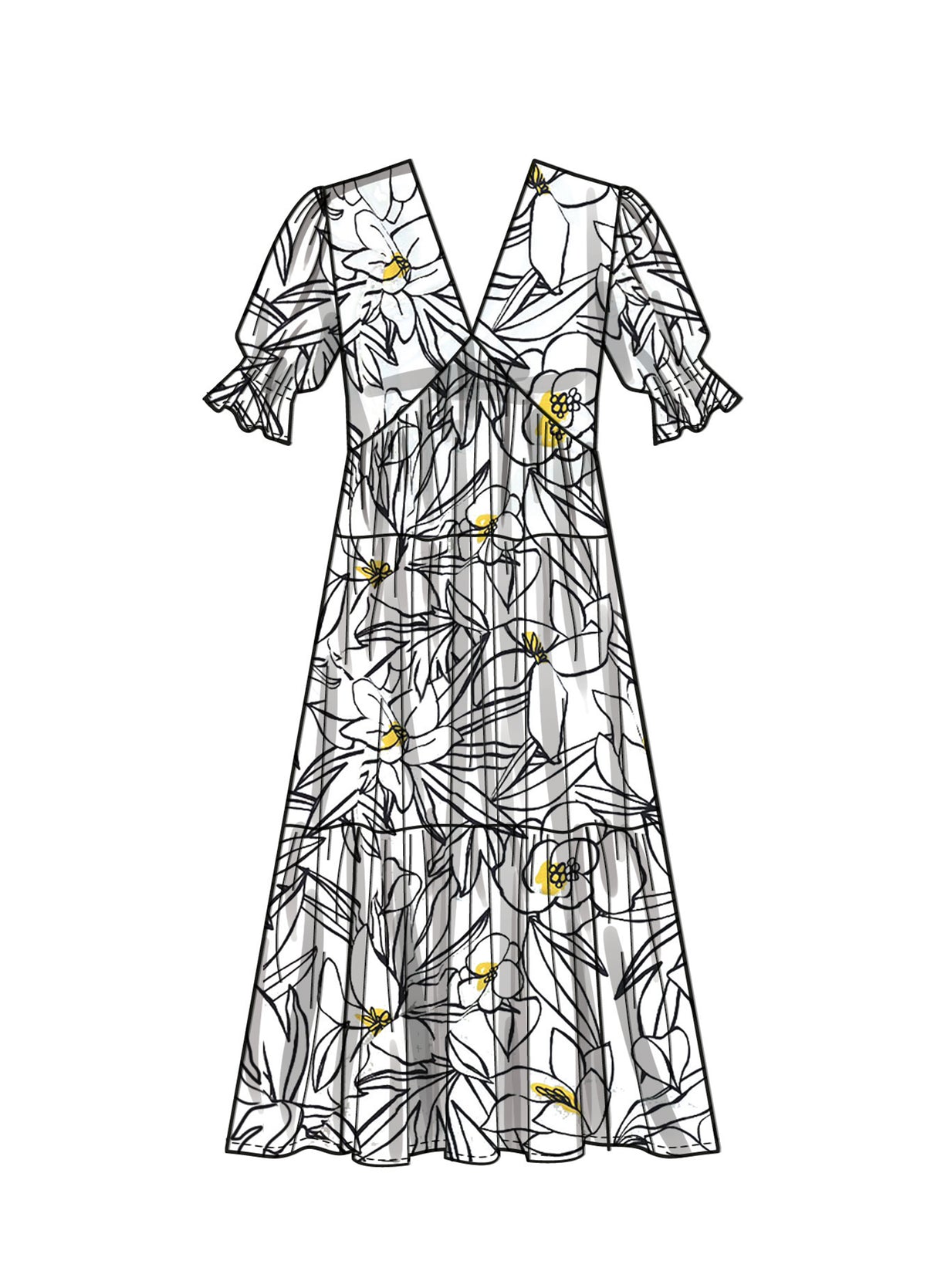 Patron Simplicity n°9702 – Robe empire à volants et poches