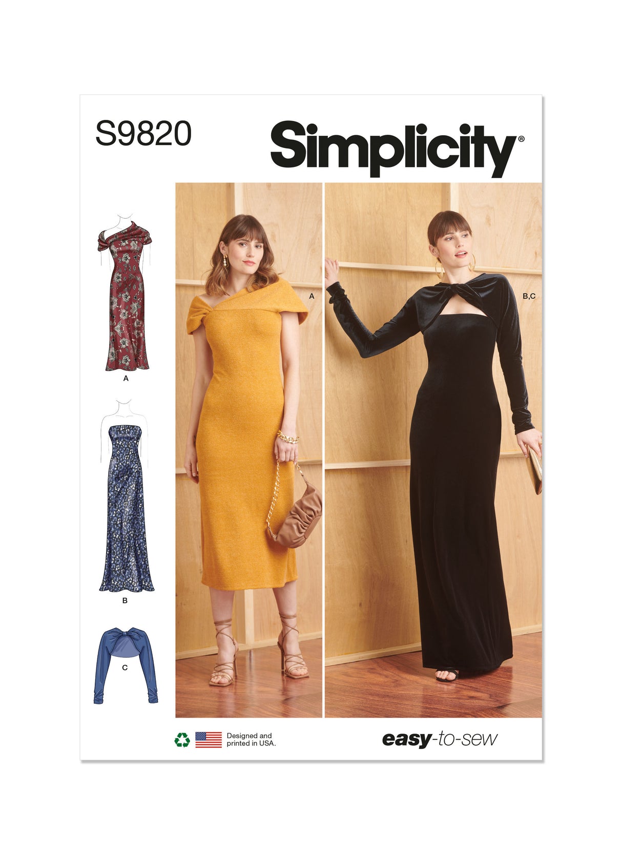 Patron Simplicity n°9820 – Robes en tricot et boléro pour femmes
