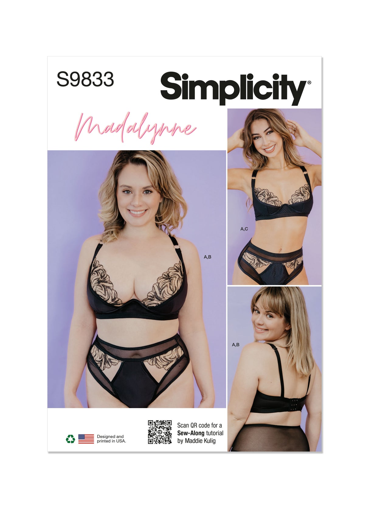 Patron Simplicity n°9833 – Ensemble lingerie pour femmes