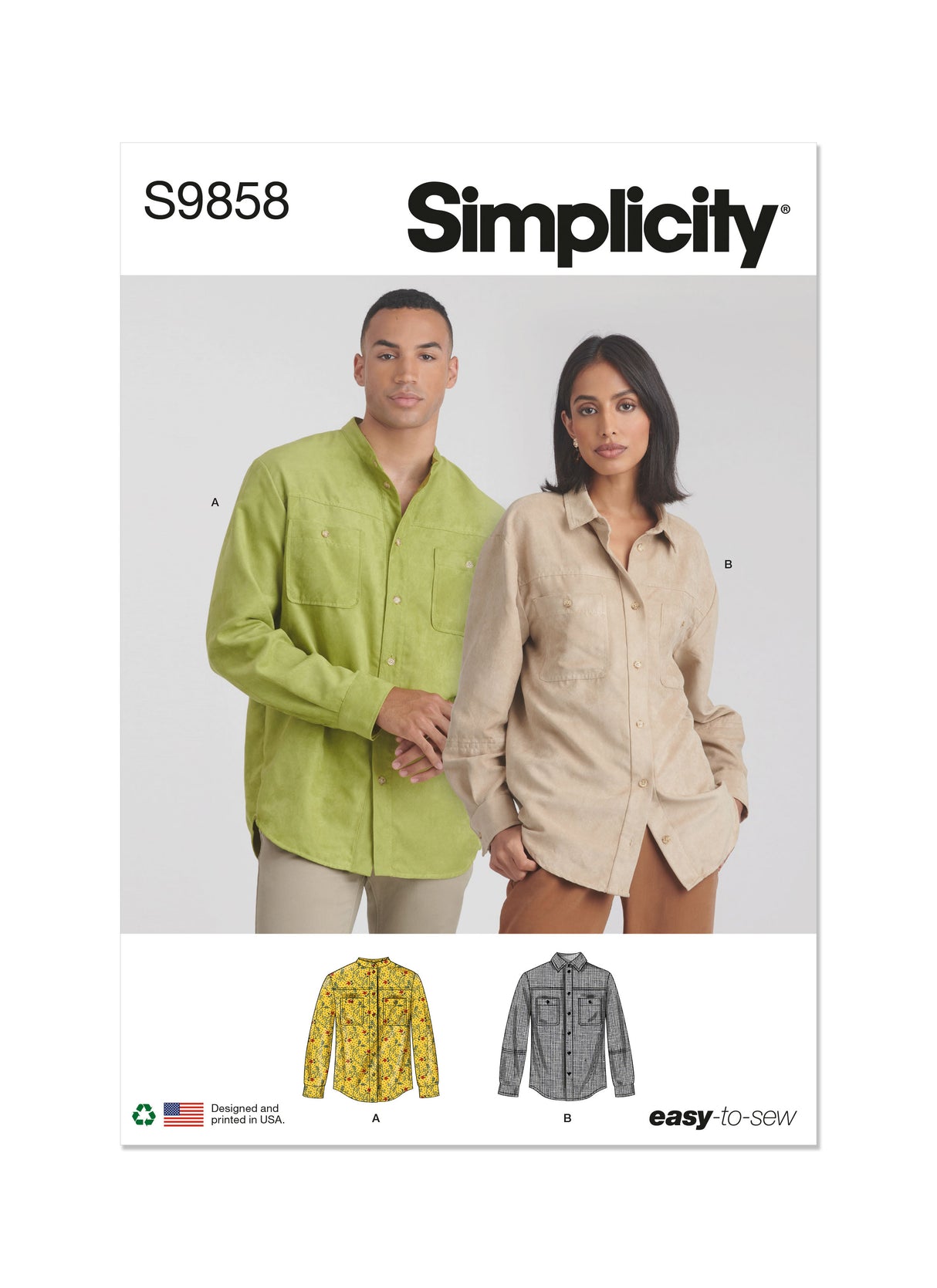 Patron Simplicity n°9858 – Chemises unisexes