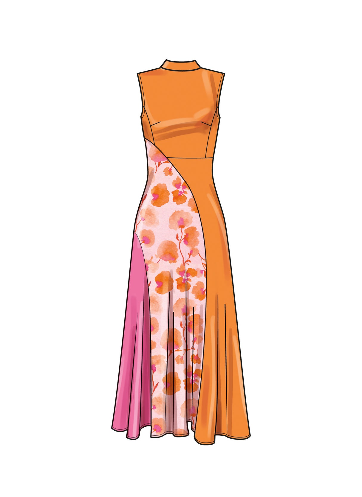 Patron Simplicity n°9887 – Robe color‑block à panneaux princesse