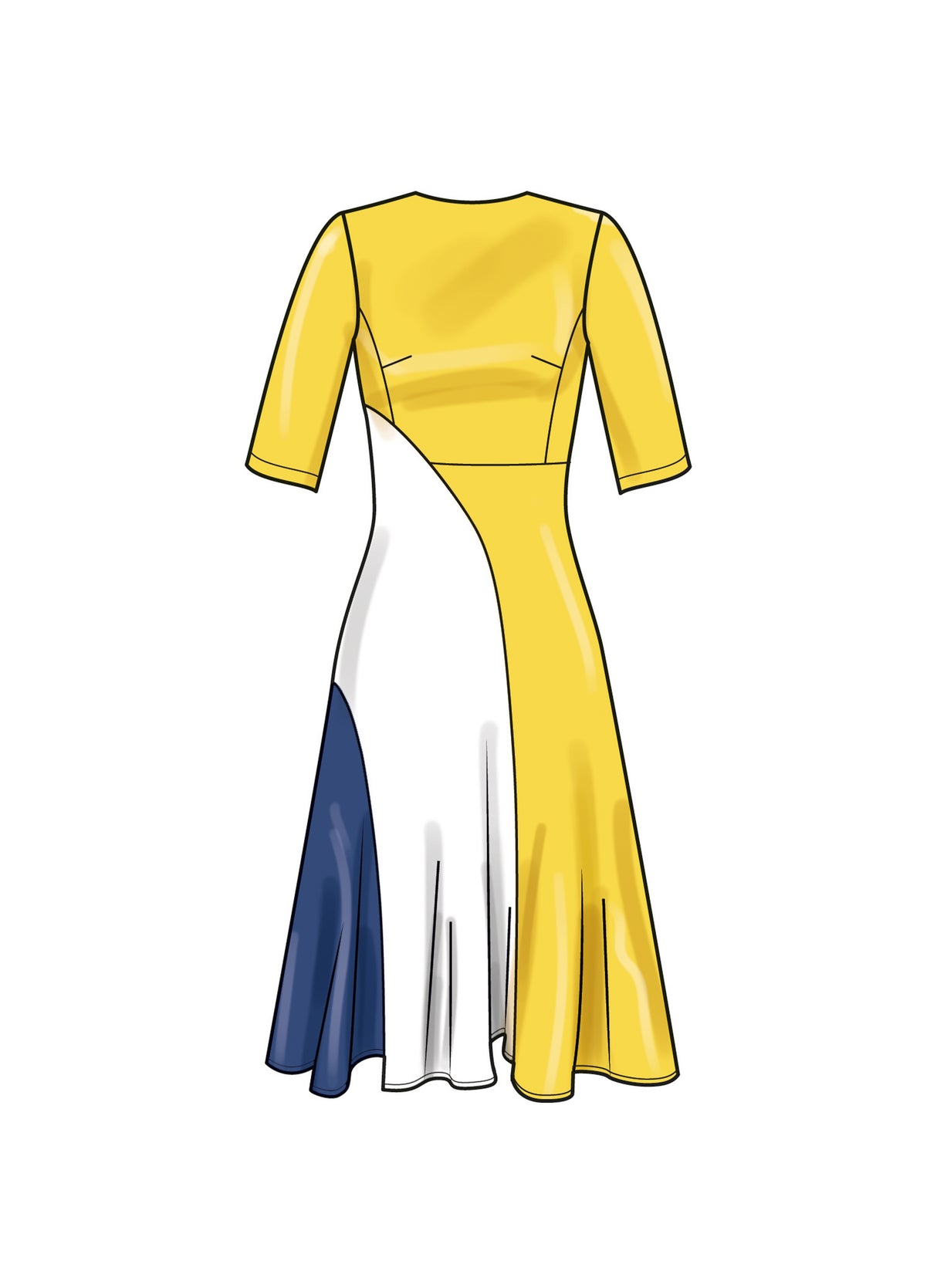 Patron Simplicity n°9887 – Robe color‑block à panneaux princesse
