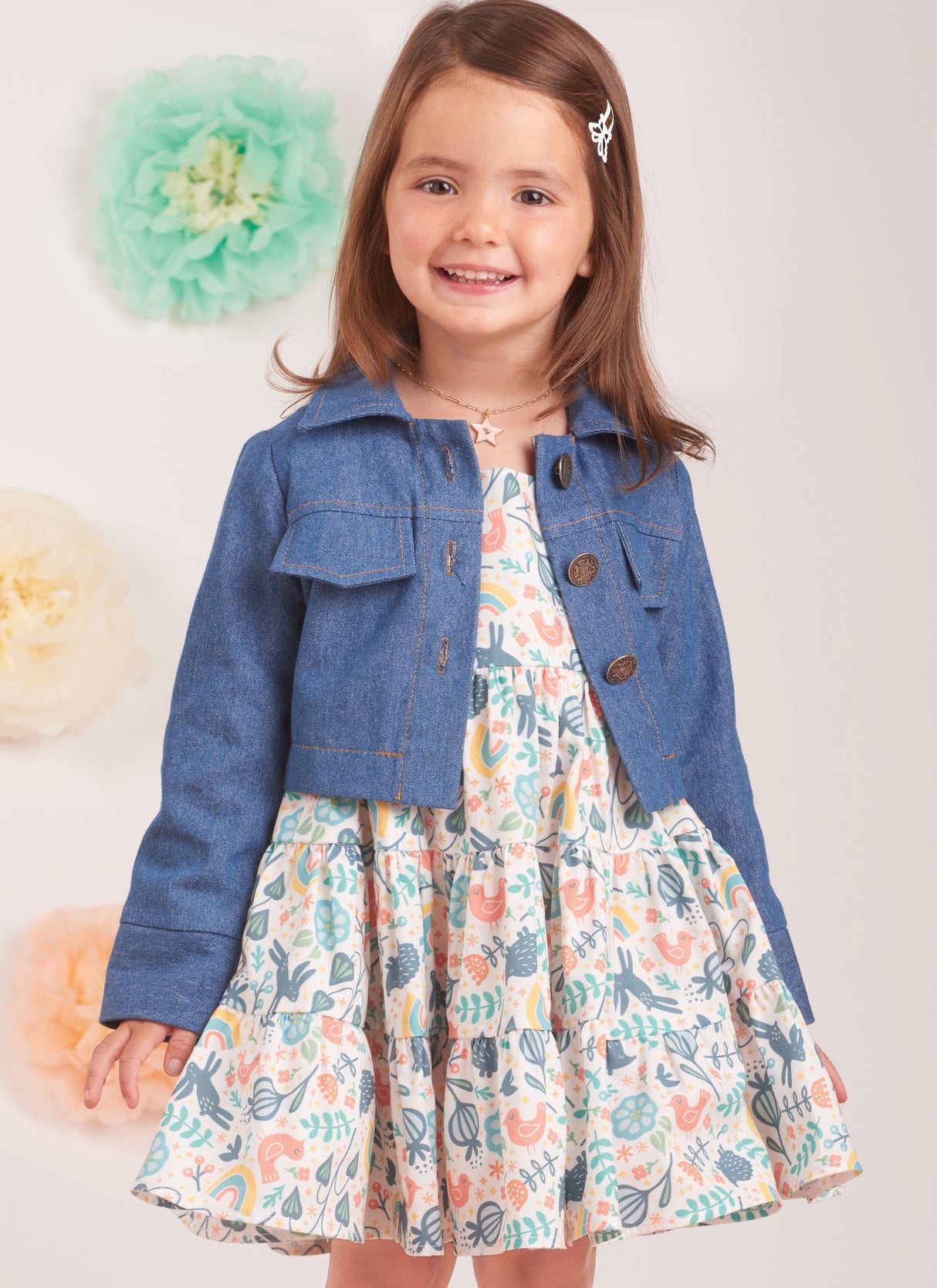 Patron Simplicity n°9899 – Veste jean et robe à volants