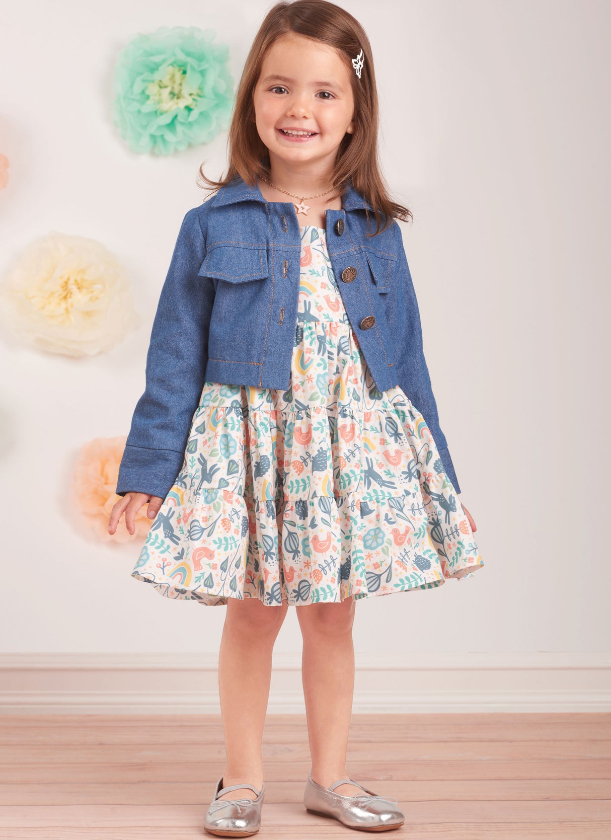 Patron Simplicity n°9899 – Veste jean et robe à volants