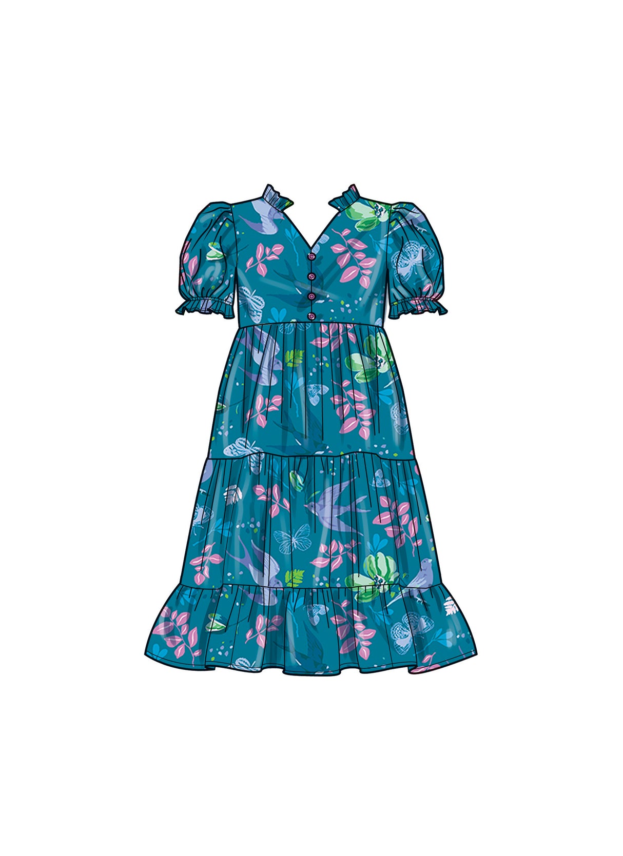 Patron Simplicity n°9900 – Robe enfants à volants et poches