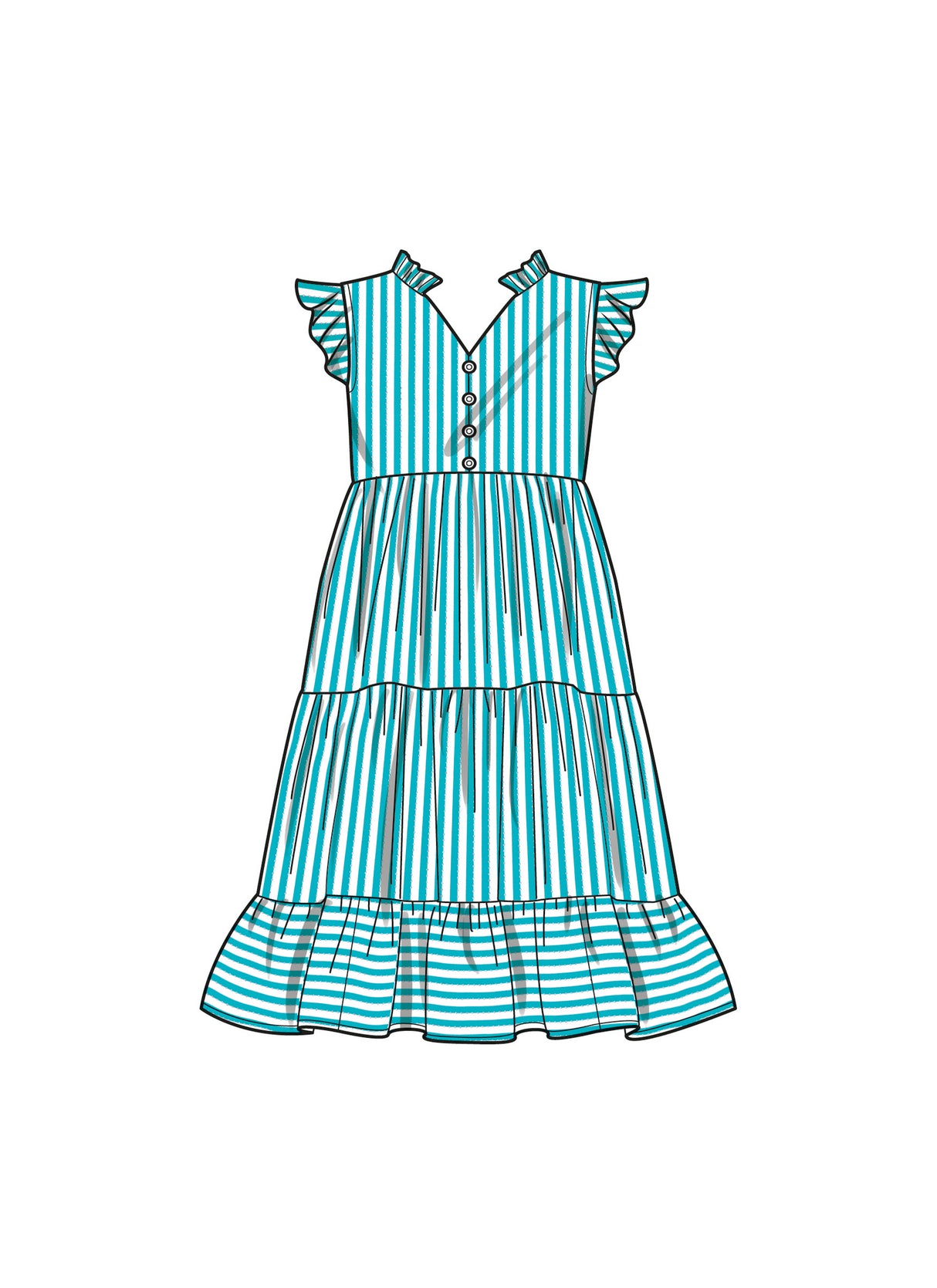 Patron Simplicity n°9900 – Robe enfants à volants et poches