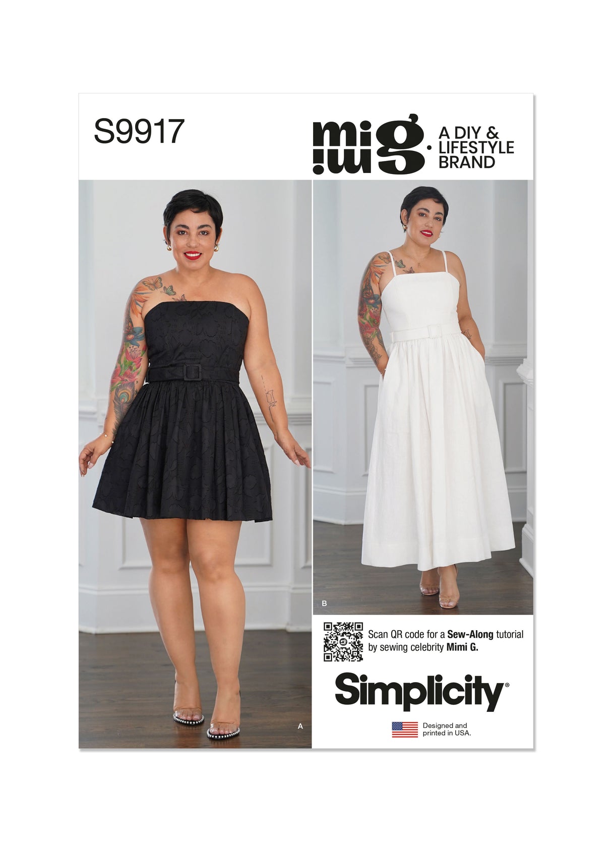 Patron Simplicity n°9917 – Robe ceinturée à encolure carrée