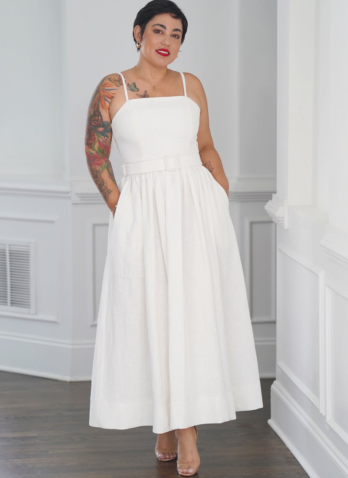 Patron Simplicity n°9917 – Robe ceinturée à encolure carrée