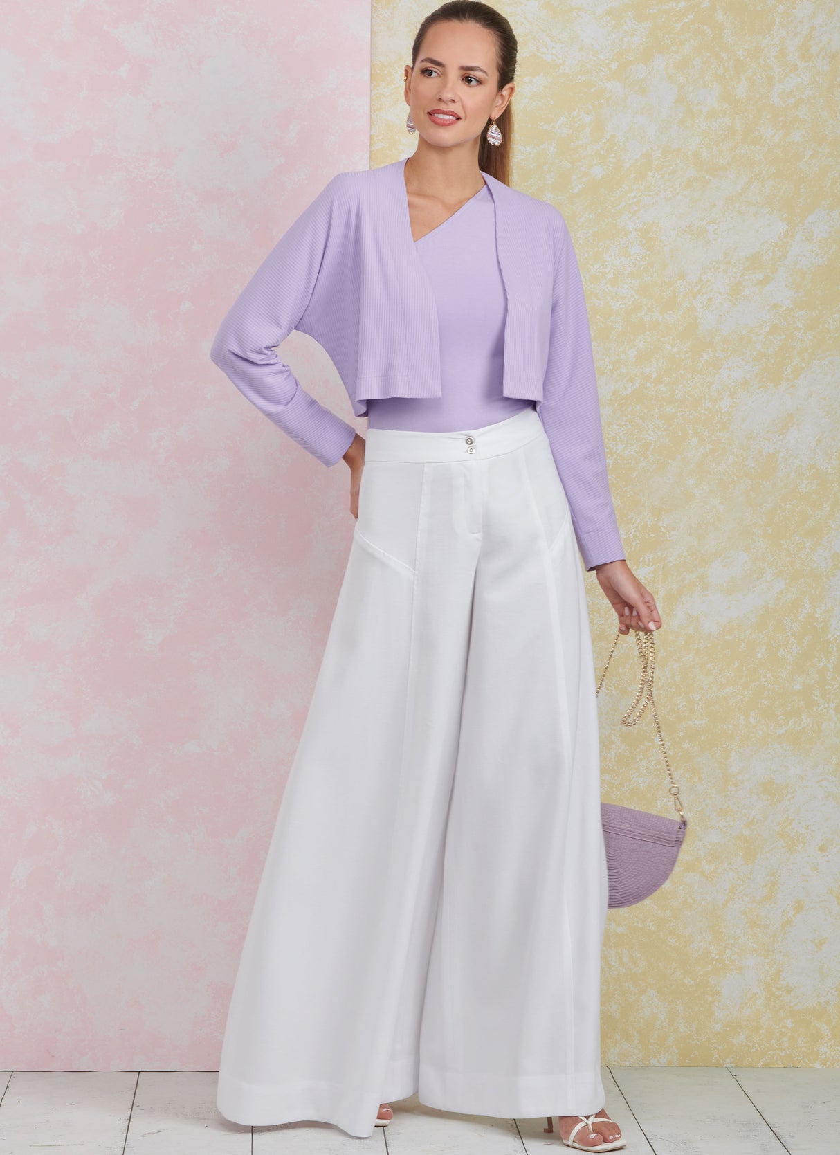 Patron Simplicity n°9925 – Pantalon croisé, shrug et top asymétrique