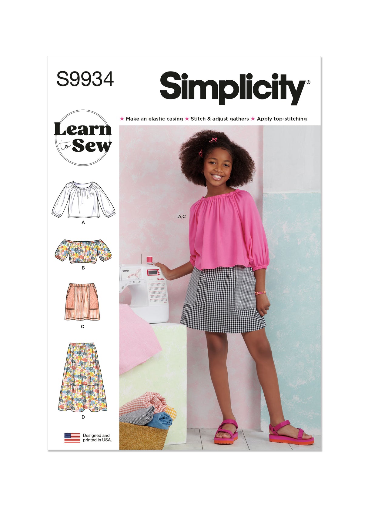 Patron Simplicity n°9934 – Tops boutonnés et jupes à volants