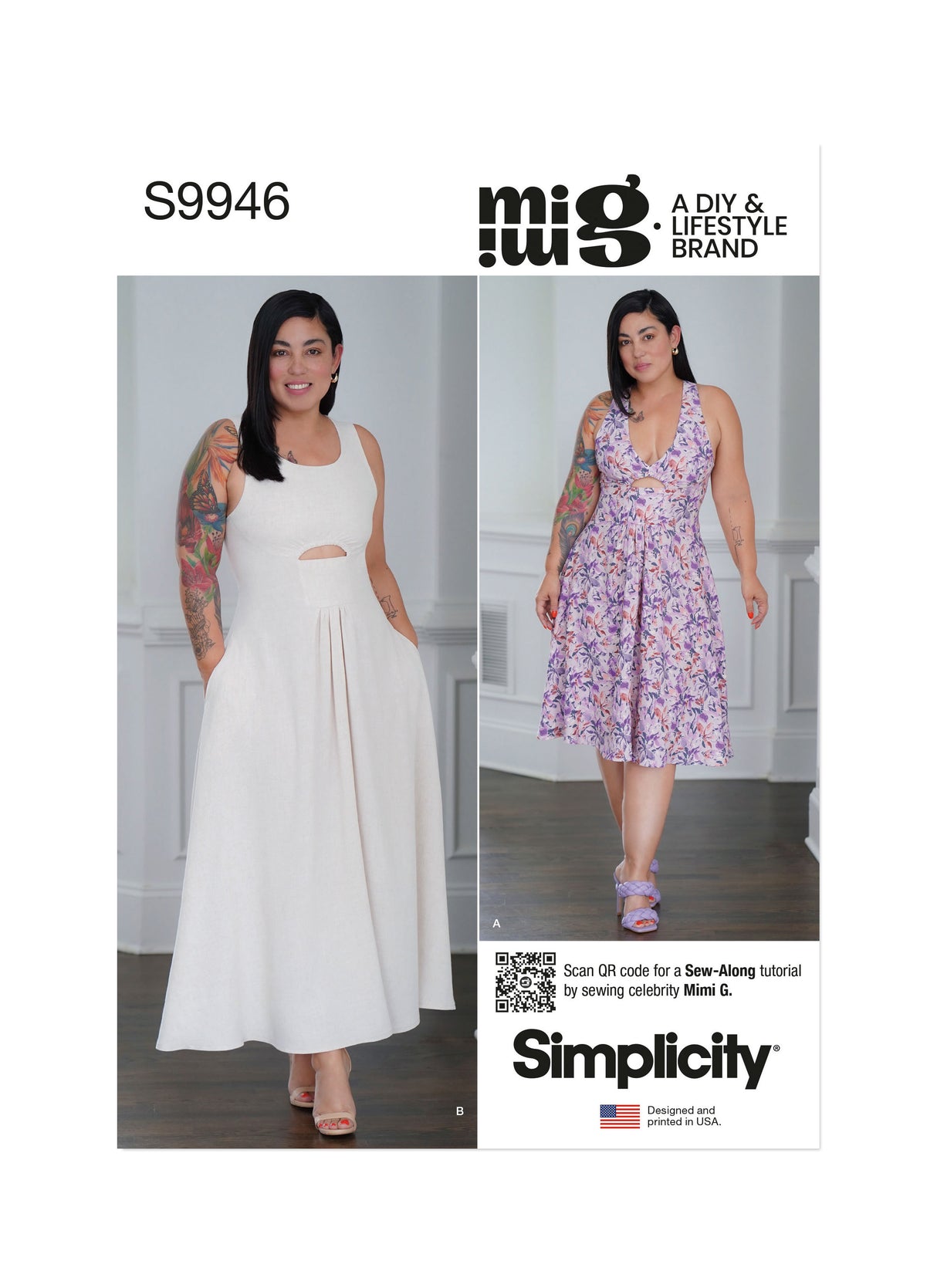 Patron Simplicity n°9946 – Robe longue à encolure v et poches