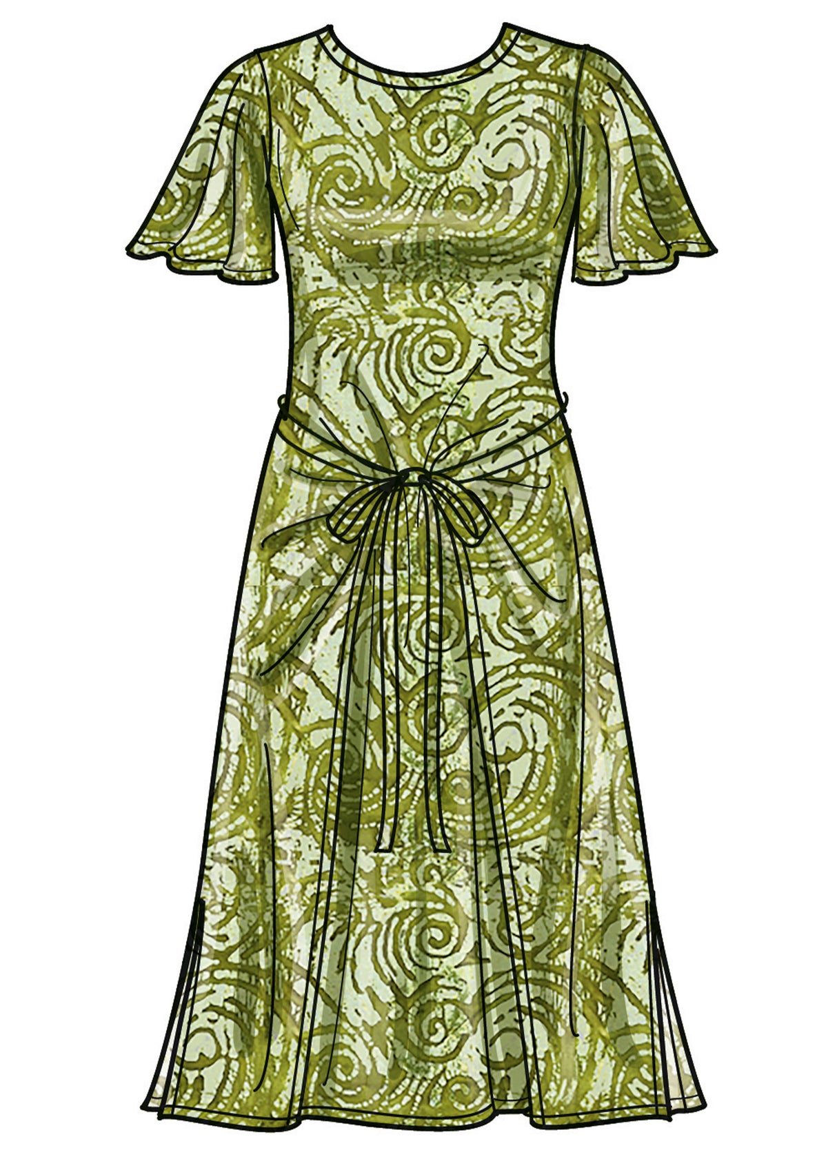 Patron Simplicity n°9947 – Robe portefeuille manches volantes ou sans manches