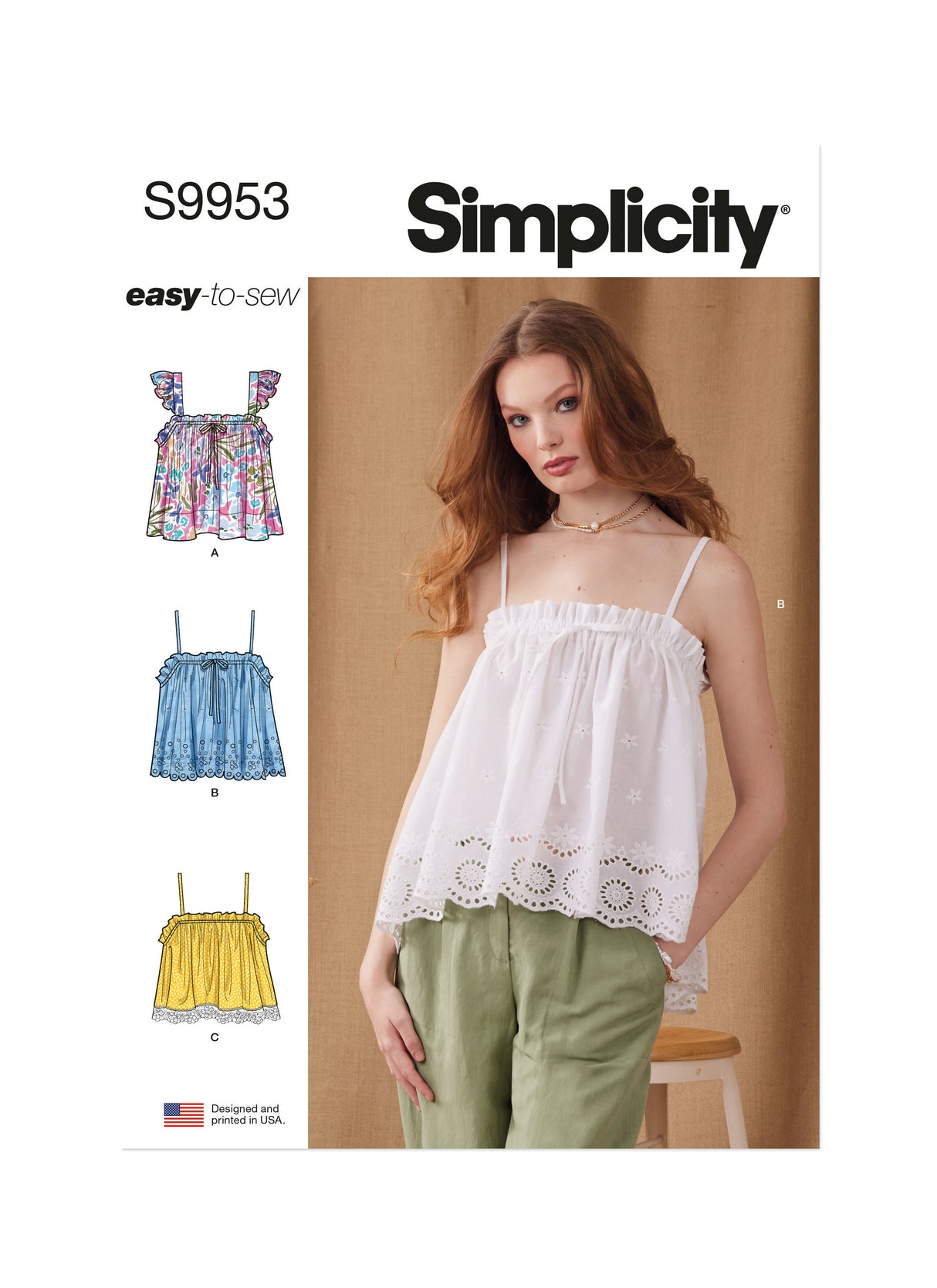 Patron Simplicity n°9953 – Tops à volants et noeuds