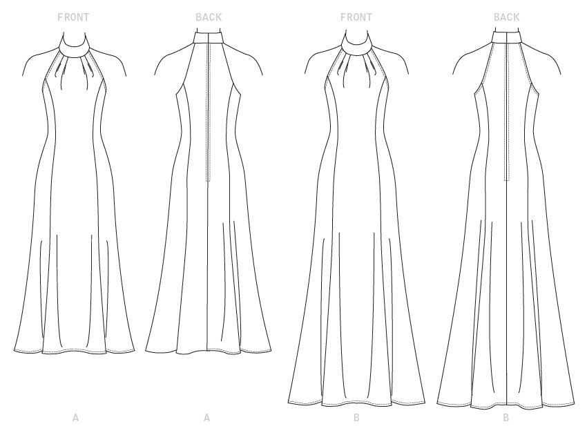 Patron Vogue n°1748 - Robe ajustée avec col montant et détails plissés