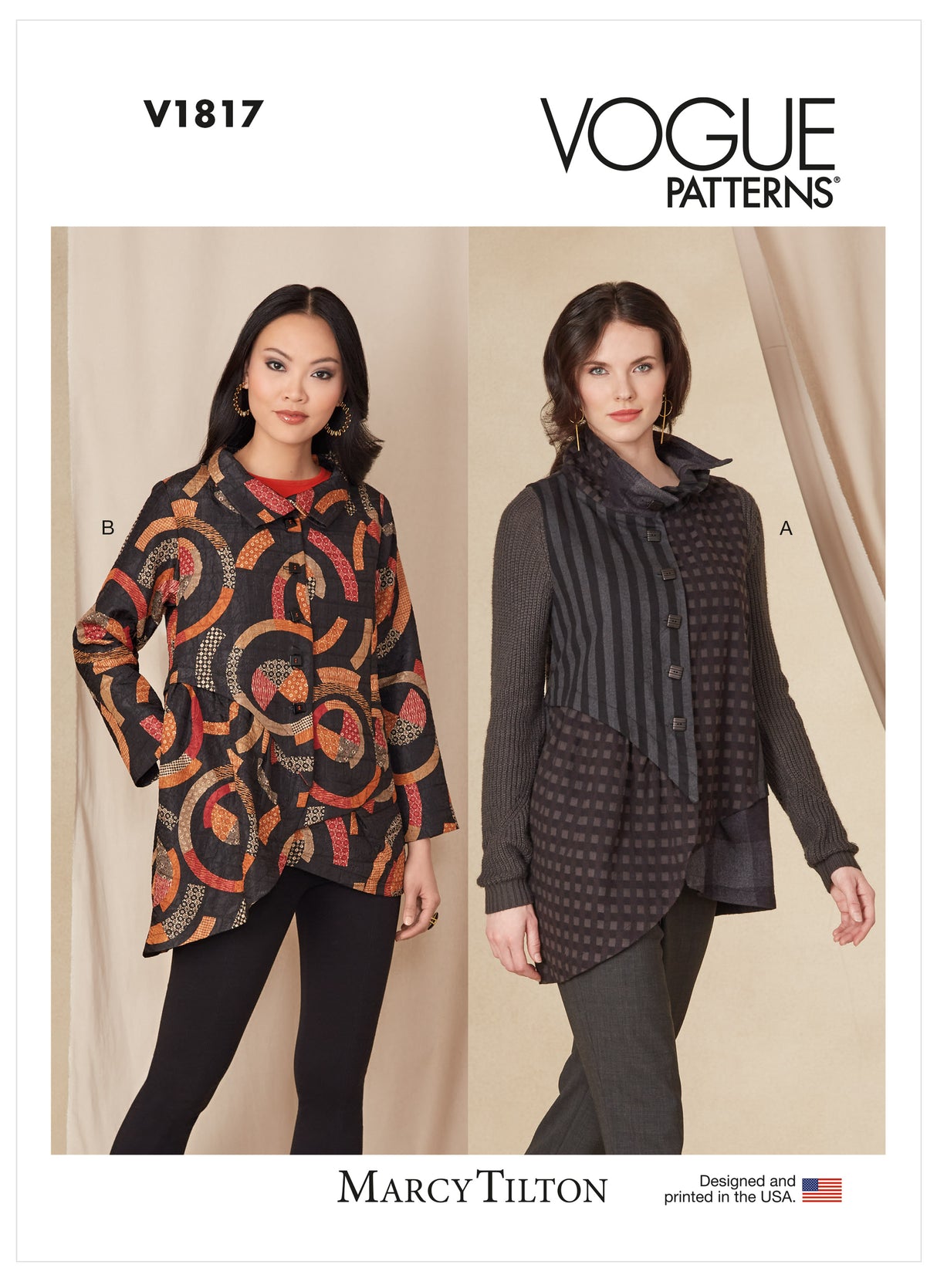 Patron Vogue n°1817 - Veste asymétrique avec col montant