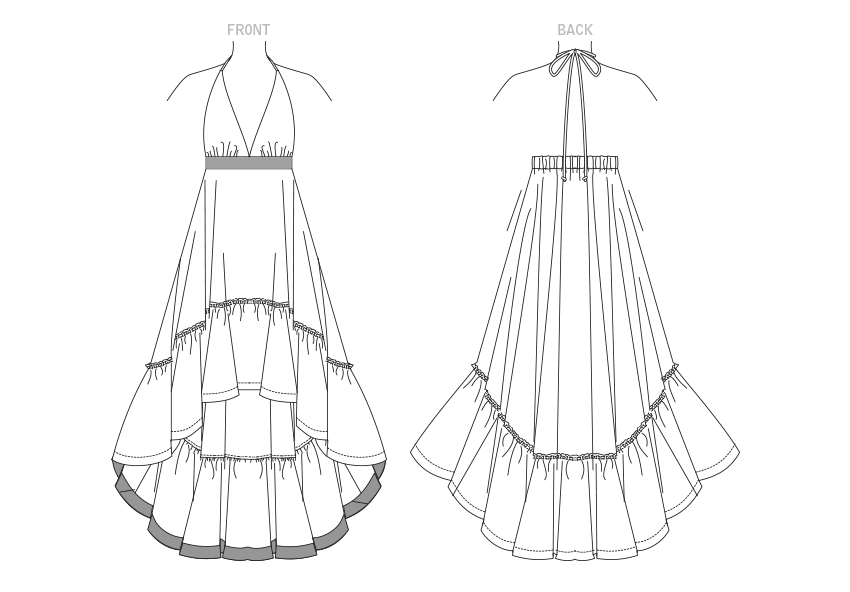 Patron Vogue n°1881 - Robe dos nu avec décolleté plongeant