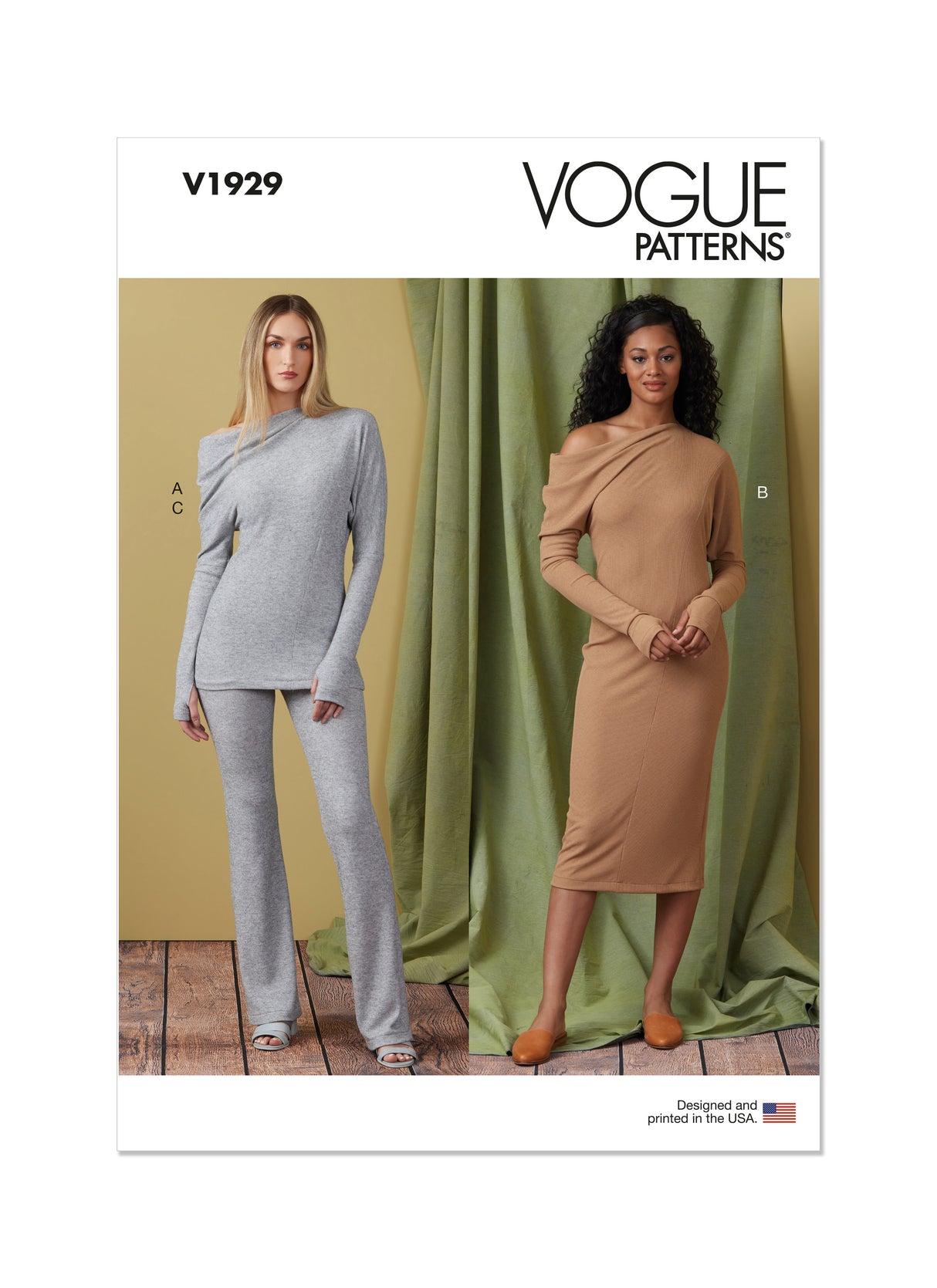 Patron Vogue n°1929 - Haut, robe et pantalon en tricot