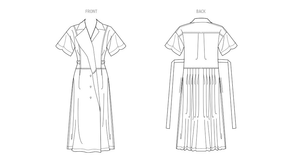 Patron Vogue n°2024 - Robe midi ample avec fermeture asymétrique
