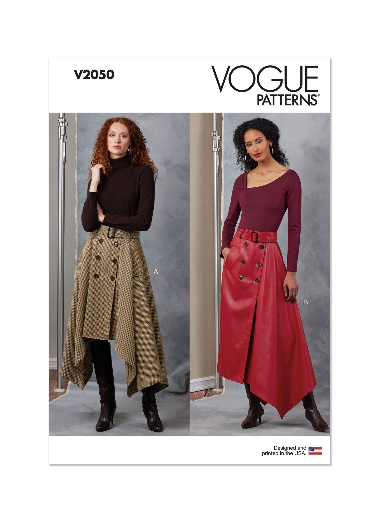 Patron Vogue n°2050 - Jupe midi portefeuille avec ceinture