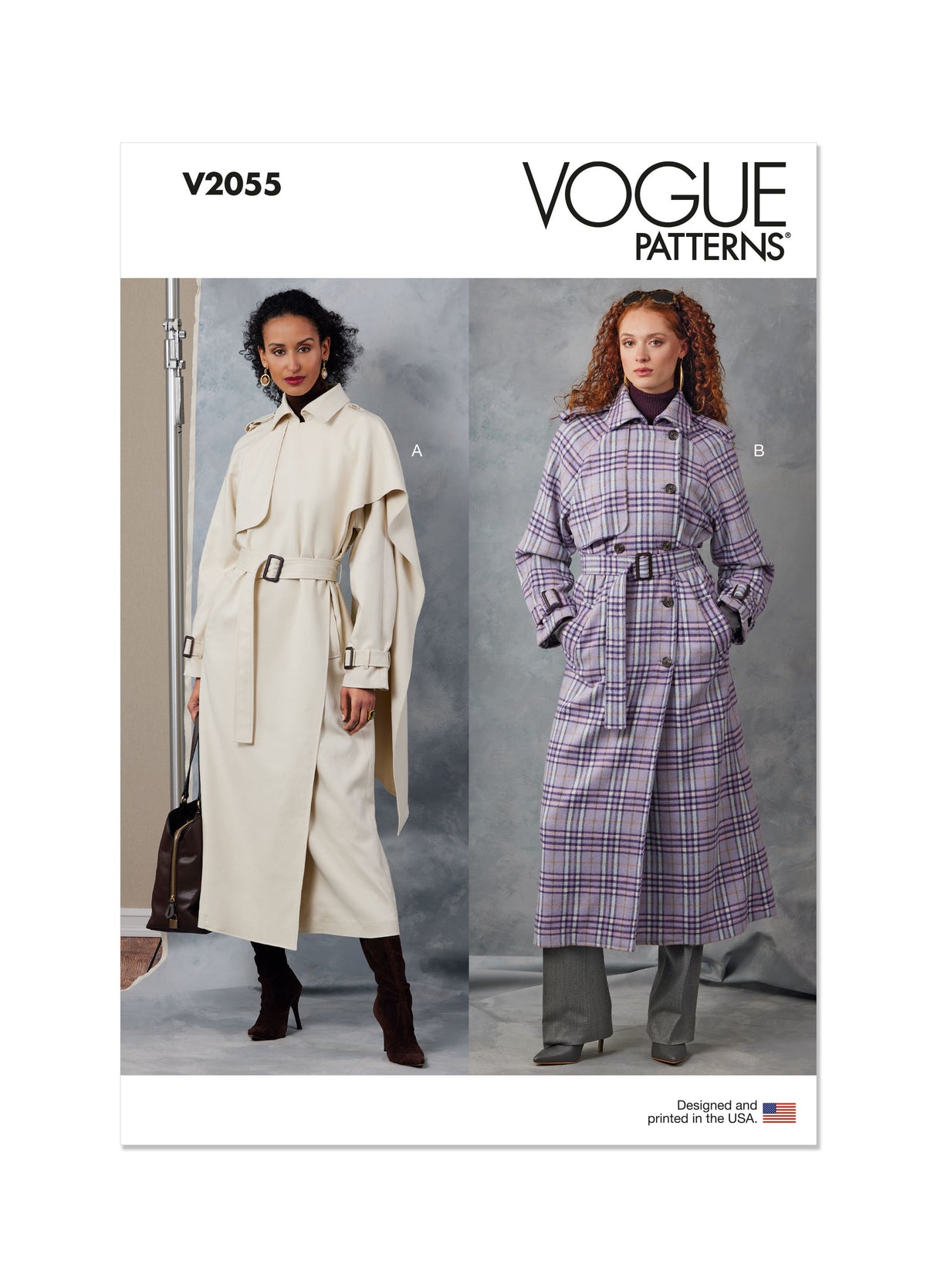 Patron Vogue n°2055 - Trench-coat ample avec ceinture et épaulettes