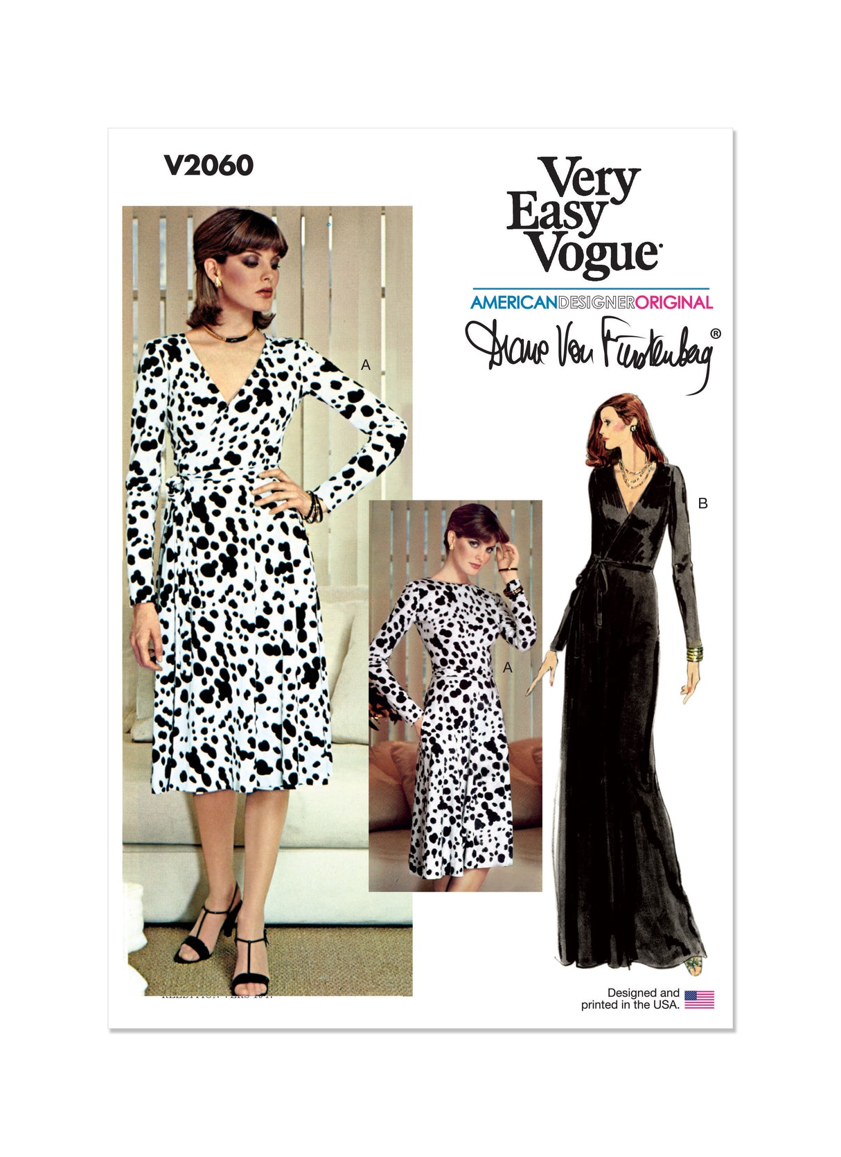 Patron Vogue n°2060 - Robe portefeuille vintage réversible de Diane von Furstenberg