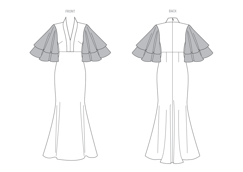 Patron Vogue n°2066 - Robe sirène avec encolure en V profond