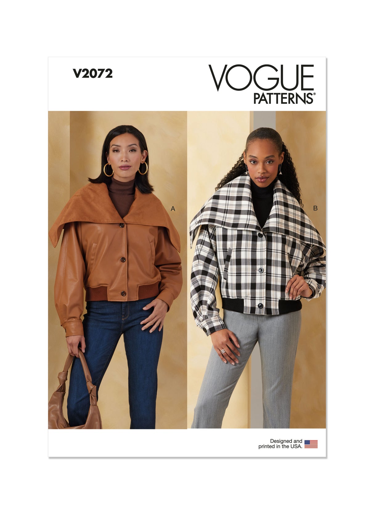 Patron Vogue n°2072 - Veste bomber ample avec col oversize et manches dolman
