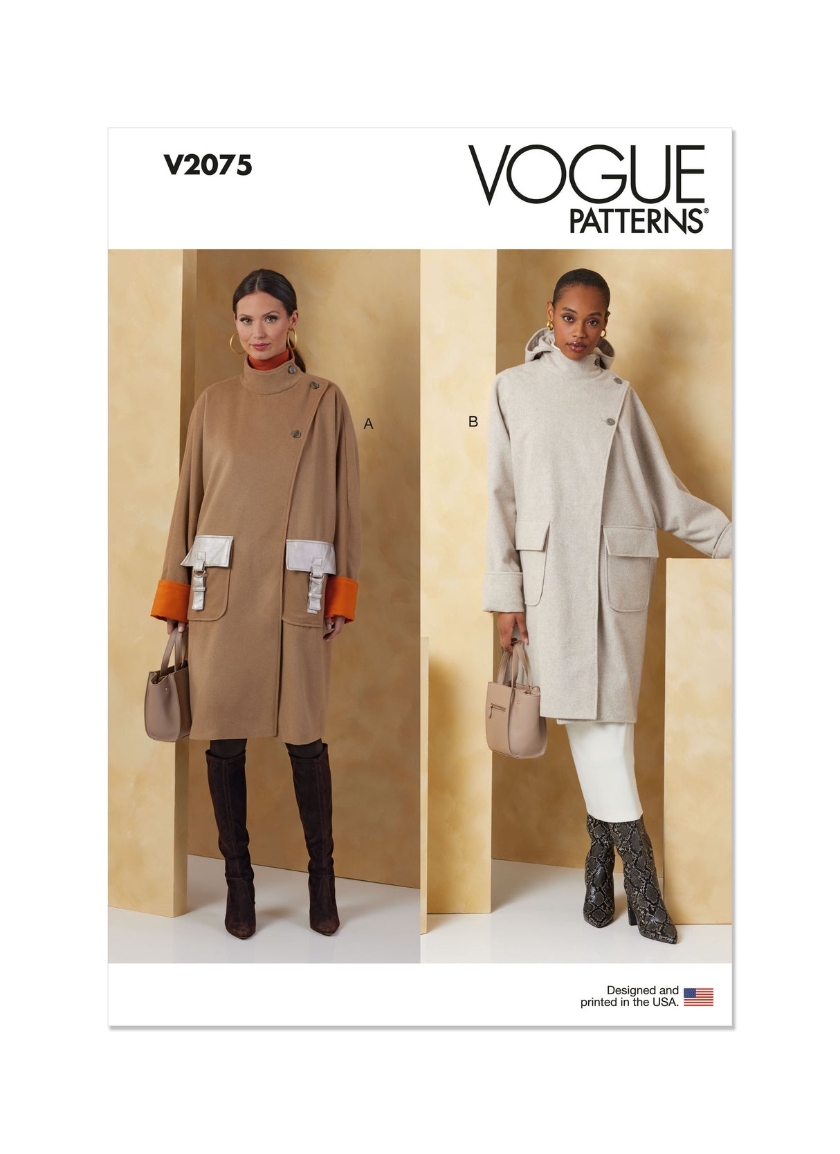 Patron Vogue n°2075 - Manteau ample avec manches dolman et options de col