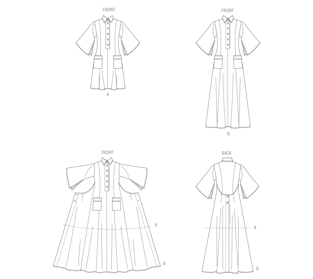 Patron Vogue n°2083 - Robe polo asymétrique deux longueurs