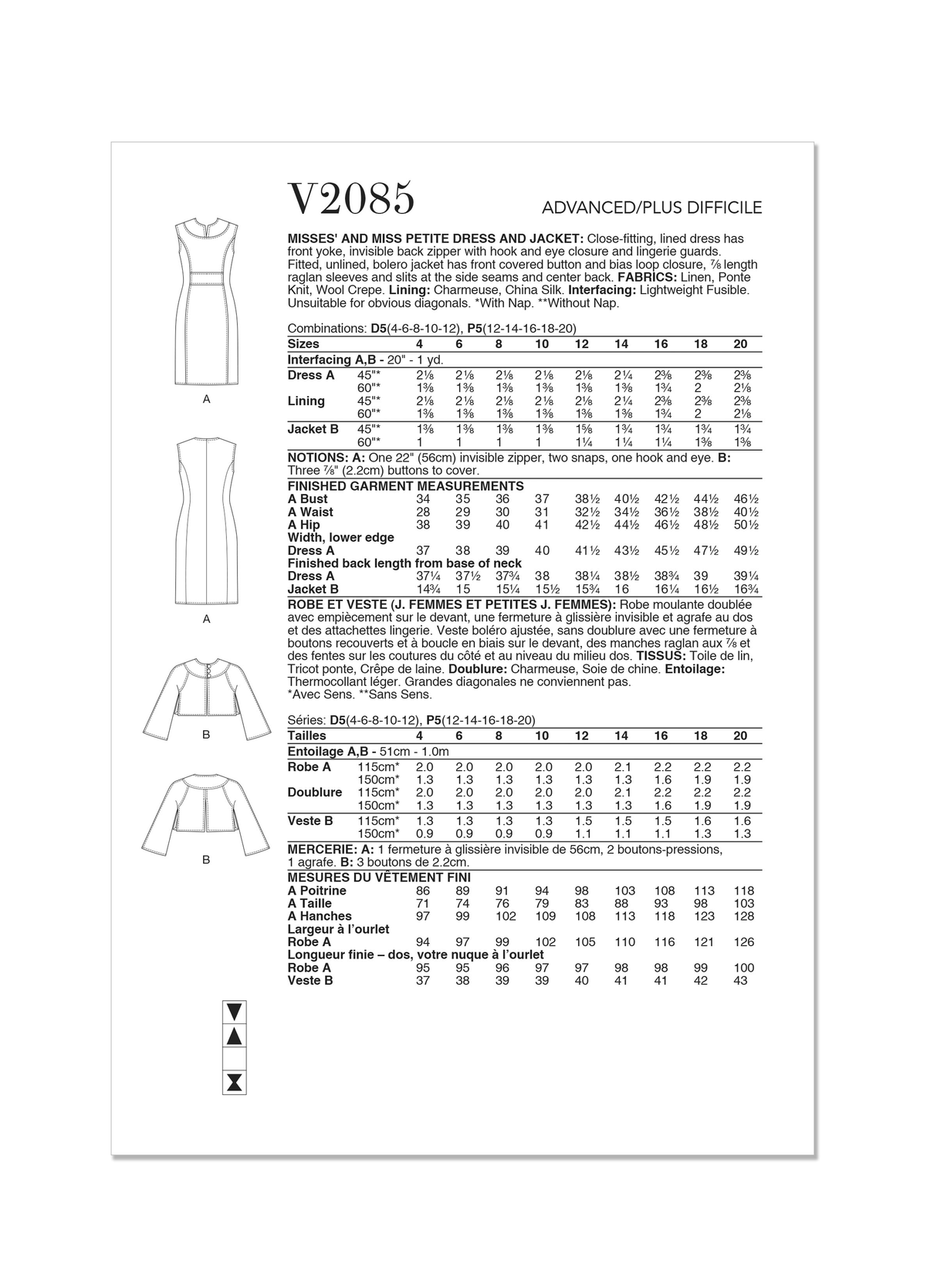 Patron Vogue n°2085 - Robe et veste boléro assortie