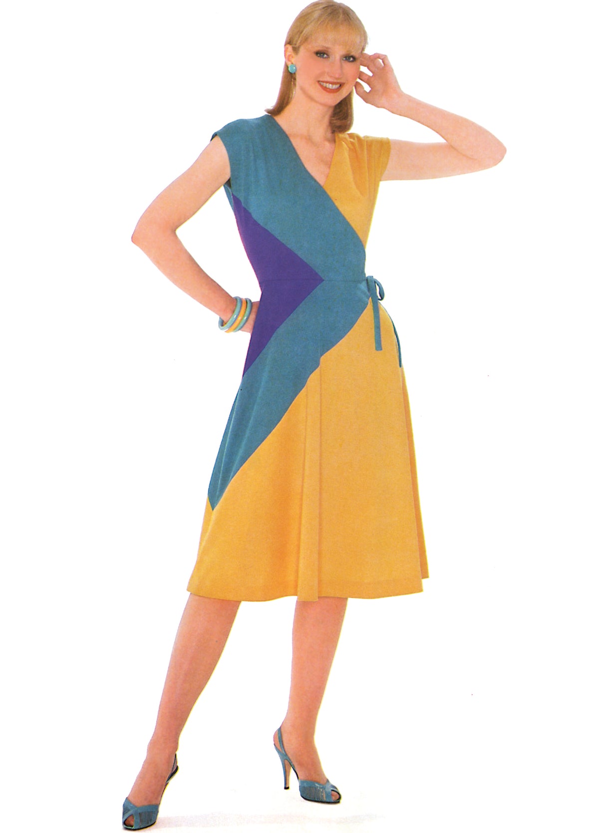 Patron Vogue n°2100 - Robe tricoté vintage inspirée Diane von Furstenberg