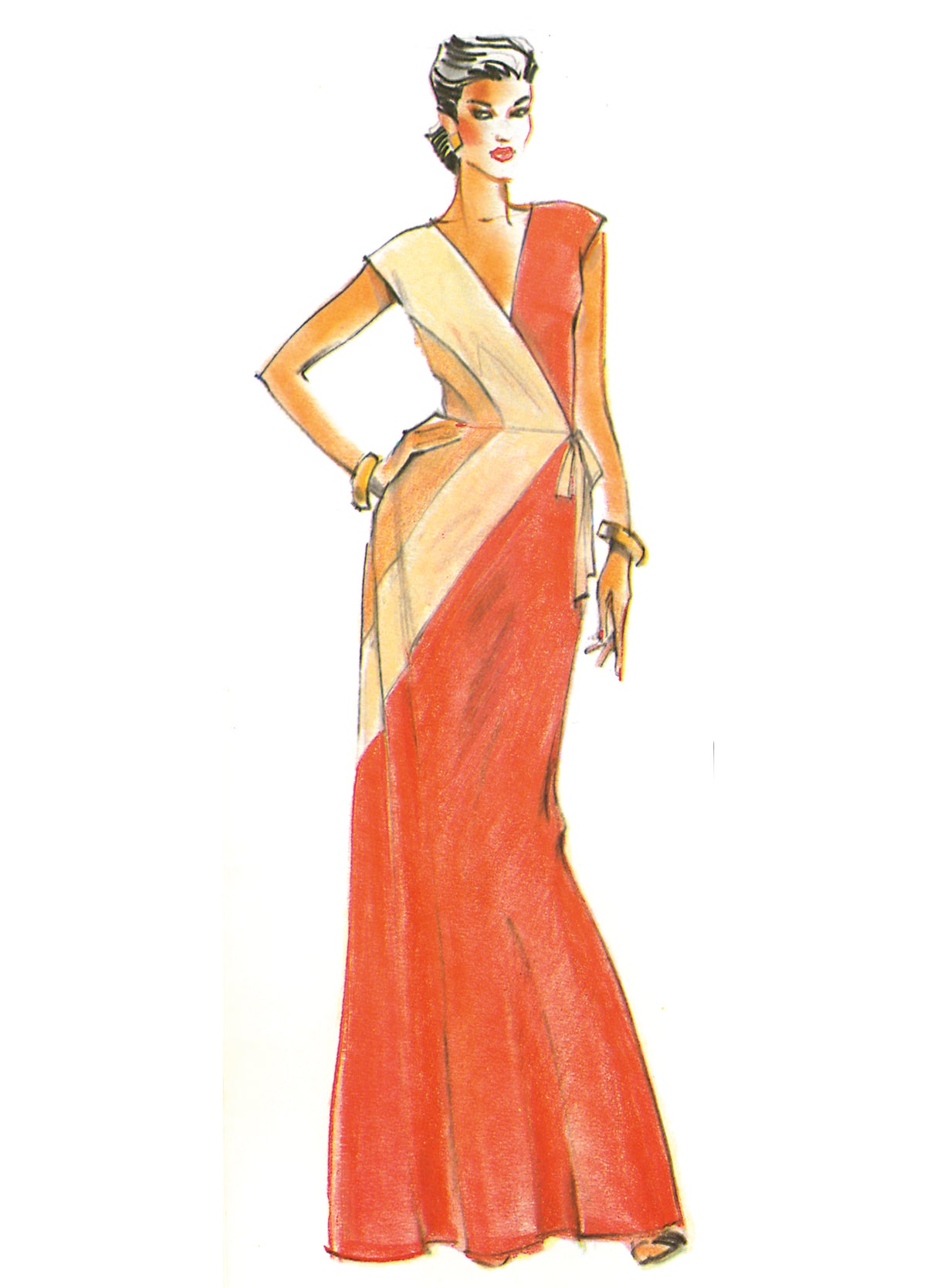 Patron Vogue n°2100 - Robe tricoté vintage inspirée Diane von Furstenberg