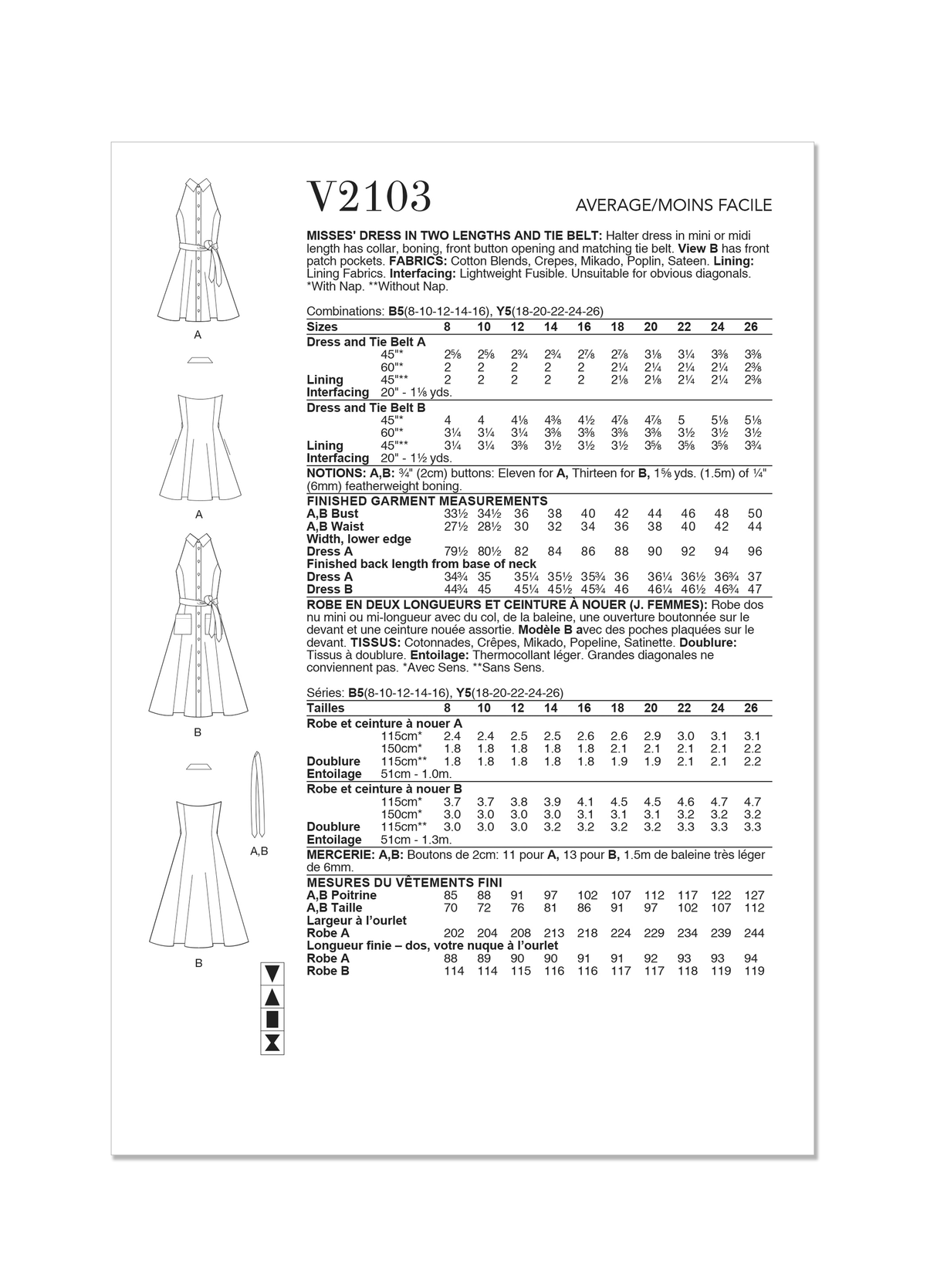 Patron Vogue n°2103 - Robe à encolure halter