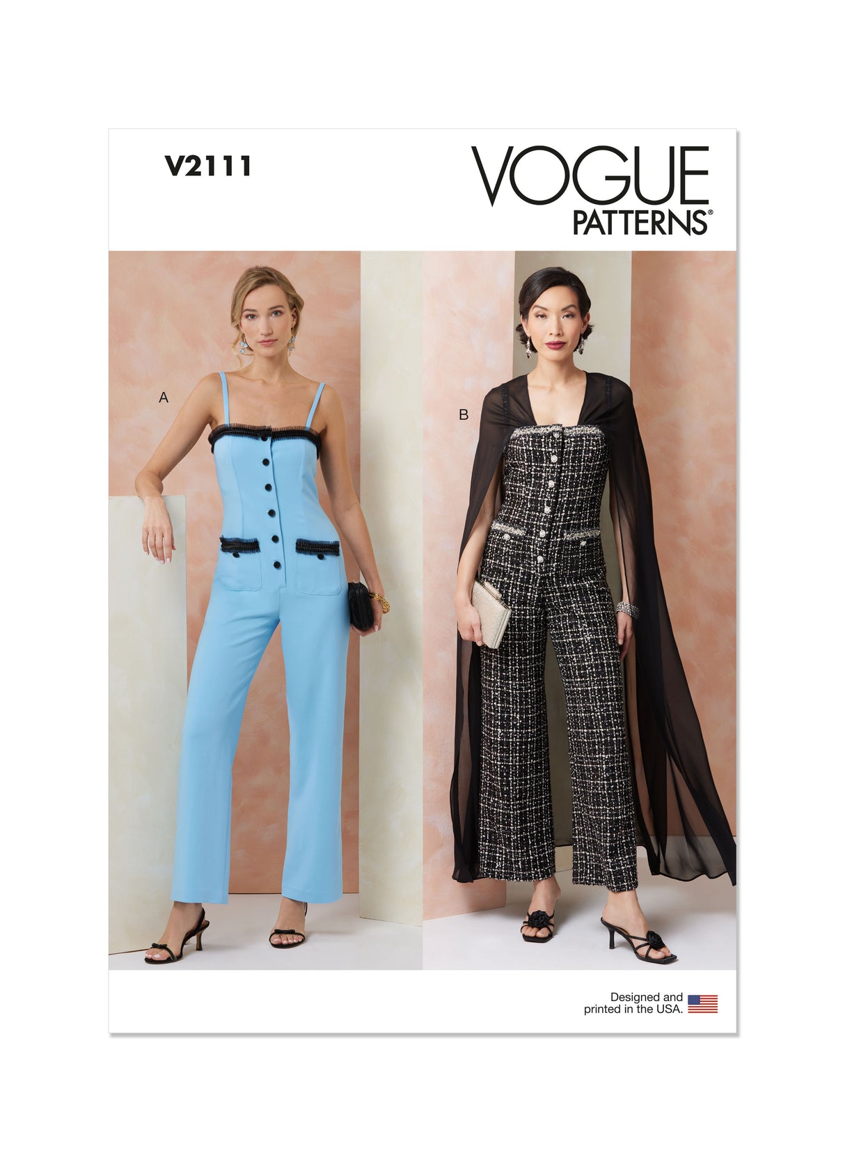 Patron Vogue n°2111 - Combinaison élégante à cape et poches