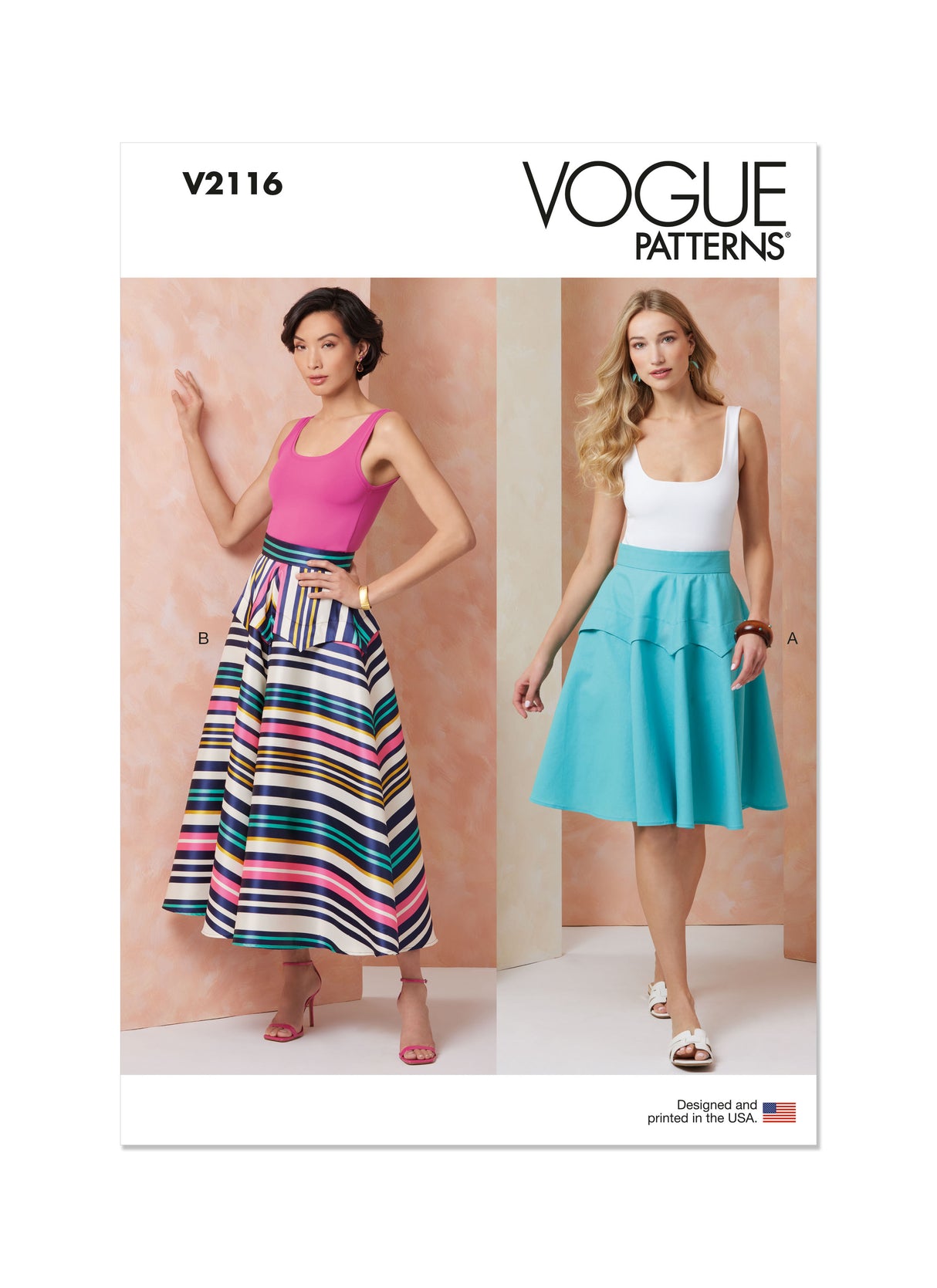 Patron Vogue n°2116 - Jupe peplum ajustée mi‑longue ou midi
